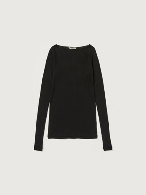SUPER HIGH GAUGE SHEER RIB BOAT NECK L/S TEE