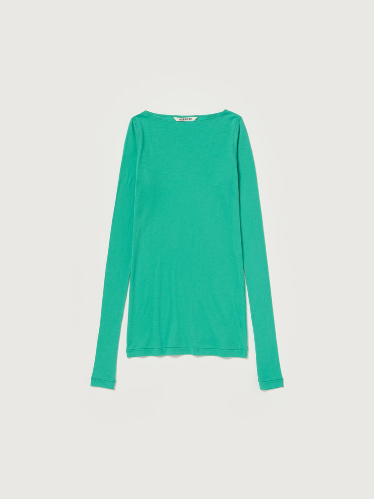 SUPER HIGH GAUGE SHEER RIB BOAT NECK L/S TEE
