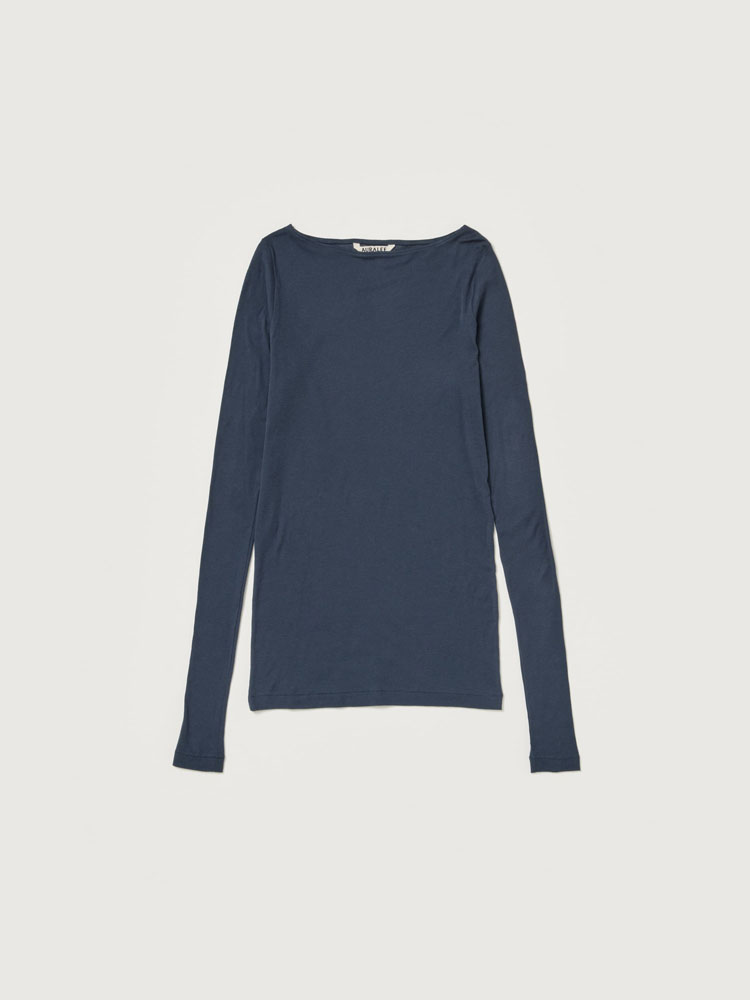 AURALEE A25SB03MTIVORY 関税送料込 SUPER HIGH GAUGE SHEER RIB BOAT NECK L/S TEE - AURALEE