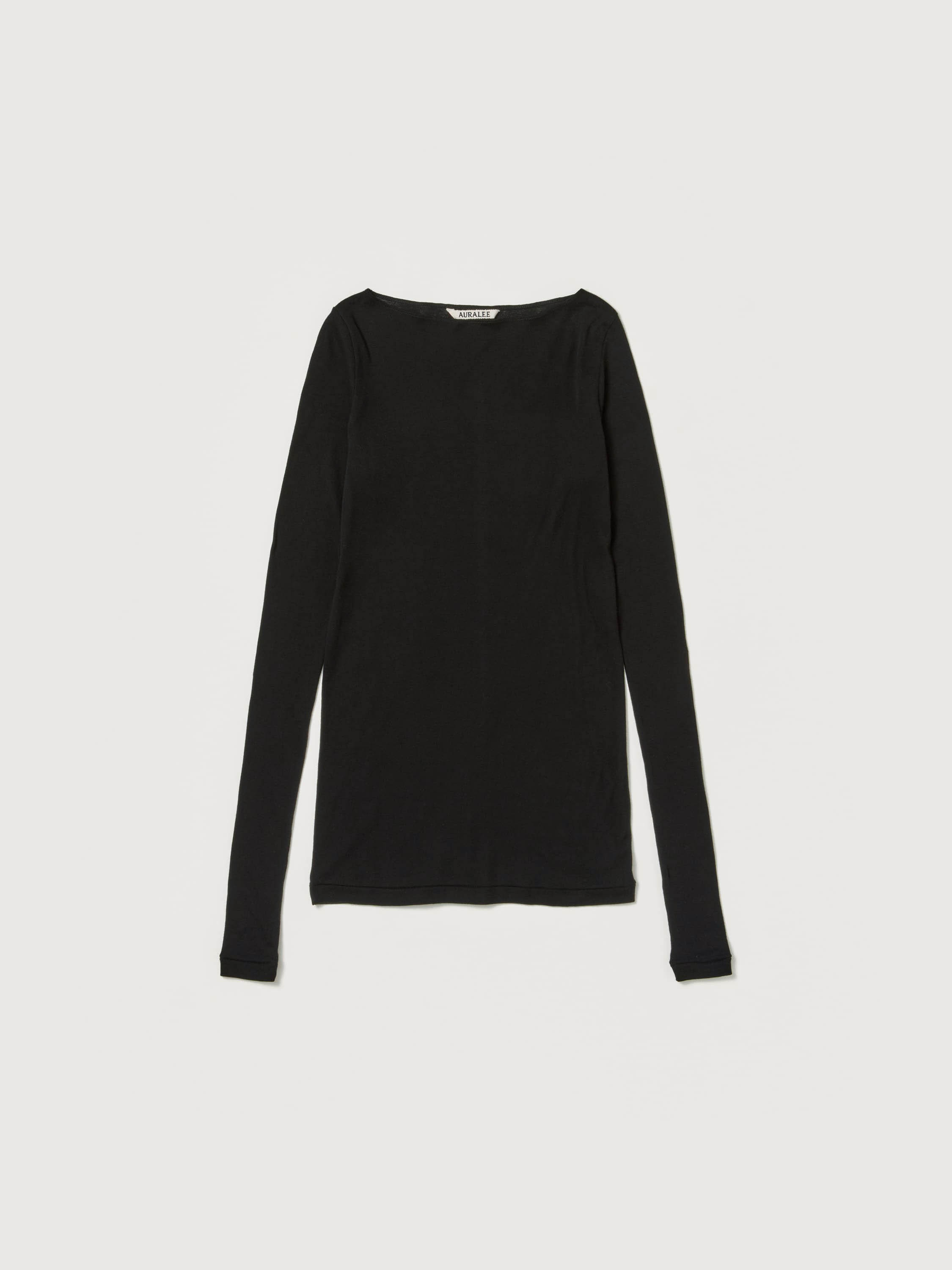 SUPER HIGH GAUGE SHEER RIB BOAT NECK L/S TEE 詳細画像 BLACK 1