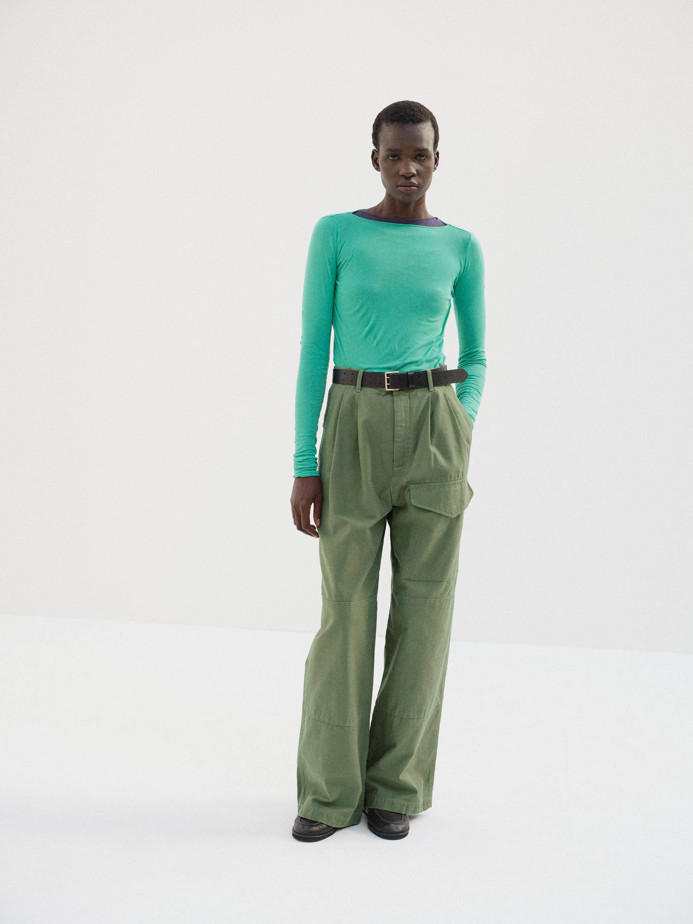 SUPER HIGH GAUGE SHEER RIB BOAT NECK L/S TEE 詳細画像 JADE GREEN 1