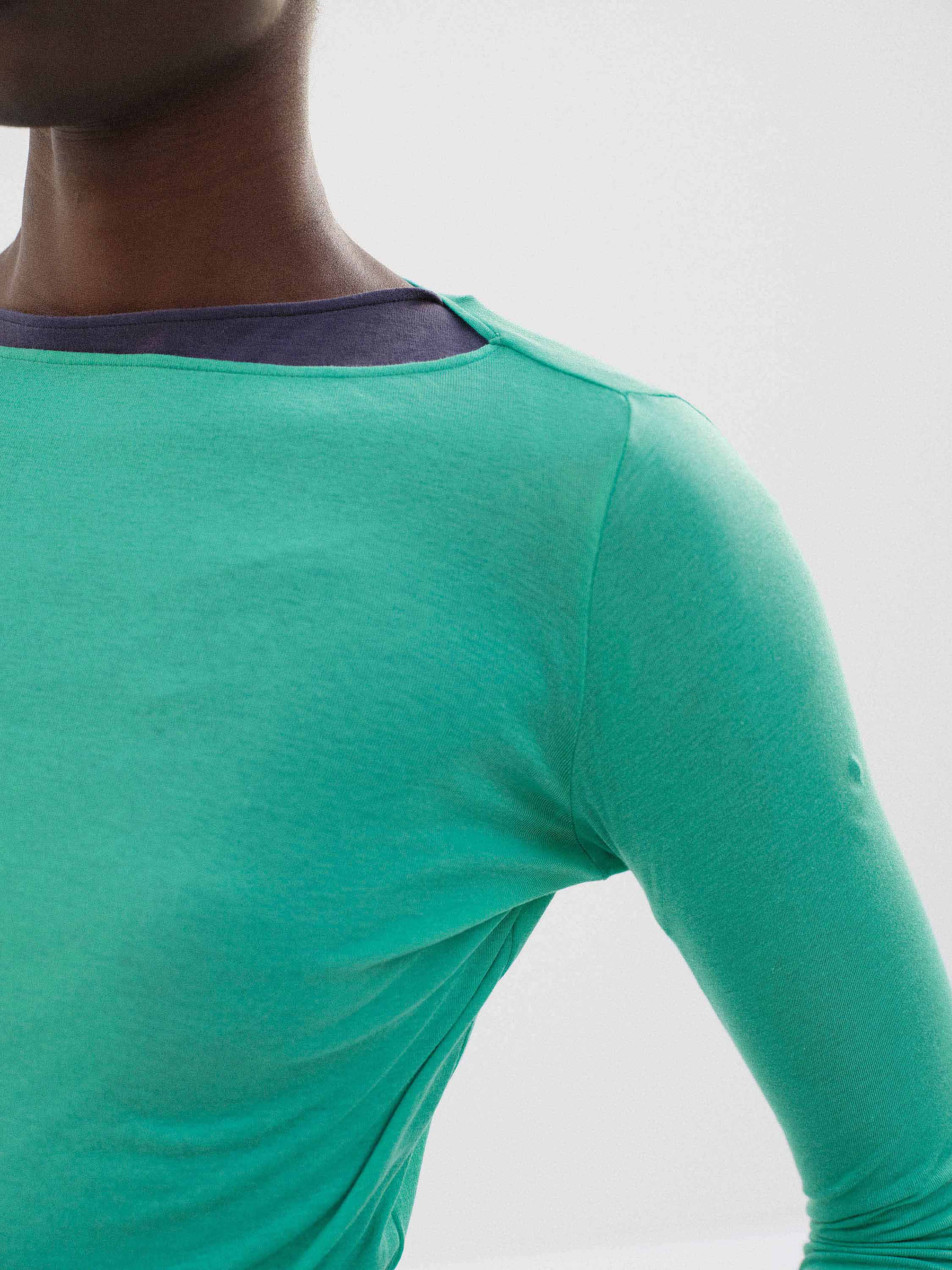 SUPER HIGH GAUGE SHEER RIB BOAT NECK L/S TEE 詳細画像 JADE GREEN 3