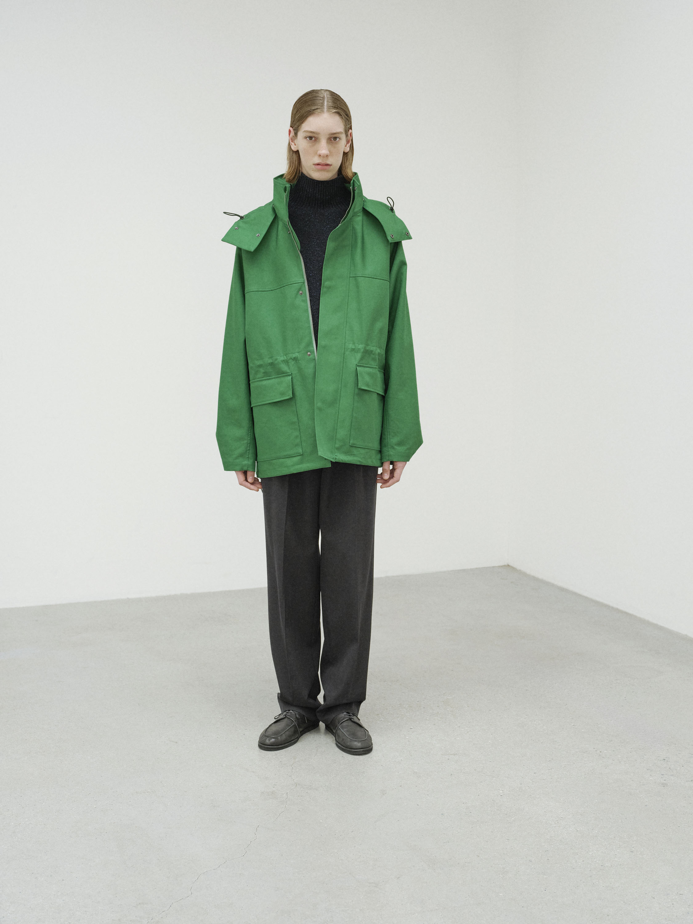 HIGH-DENSITY BONDED COTTON GABARDINE BLOUSON 詳細画像 GREEN 1
