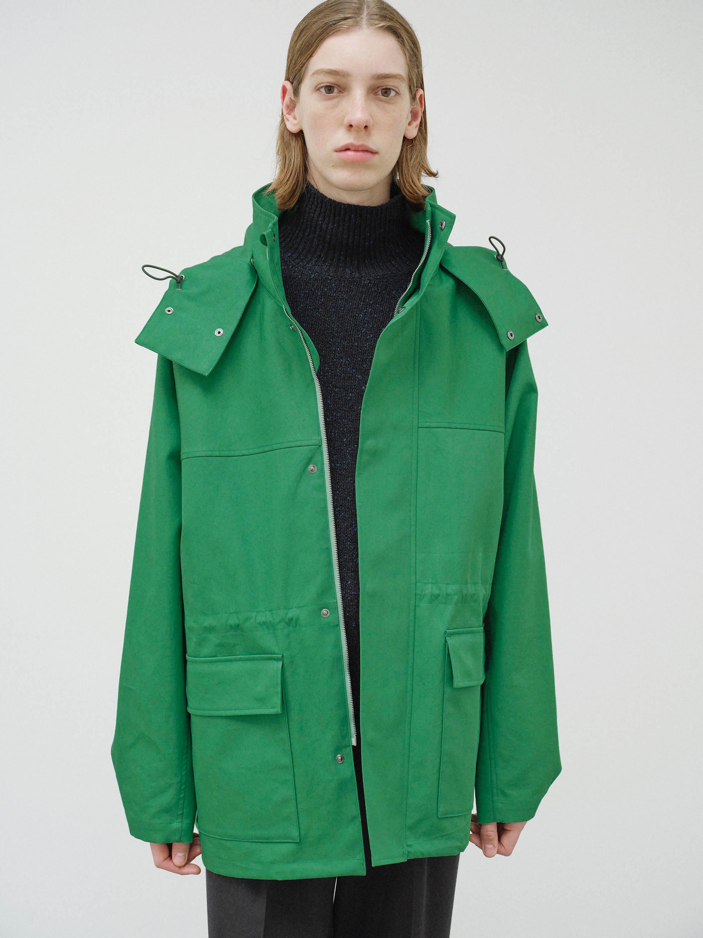 HIGH-DENSITY BONDED COTTON GABARDINE BLOUSON 詳細画像 GREEN 2