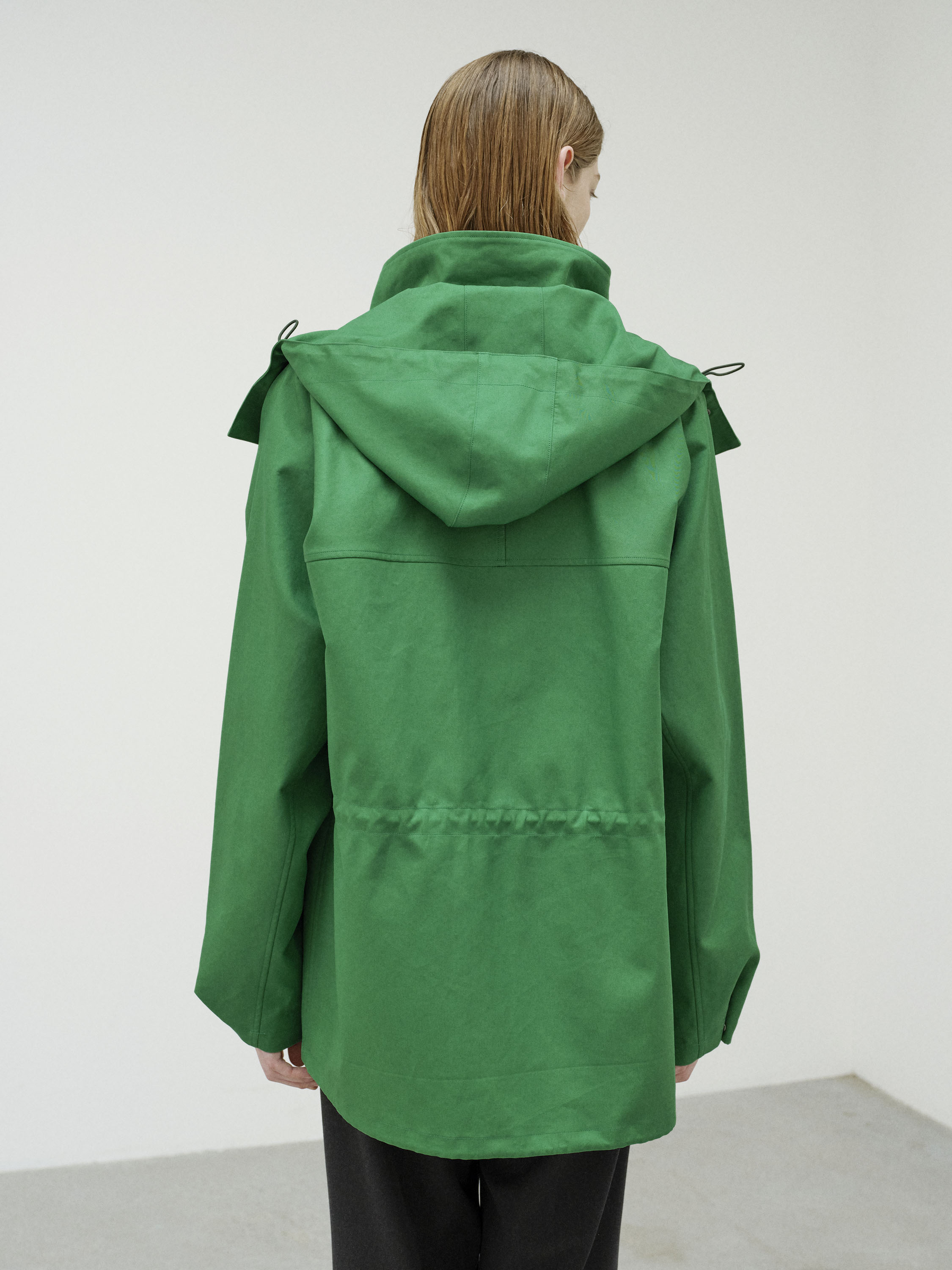 HIGH-DENSITY BONDED COTTON GABARDINE BLOUSON 詳細画像 GREEN 5