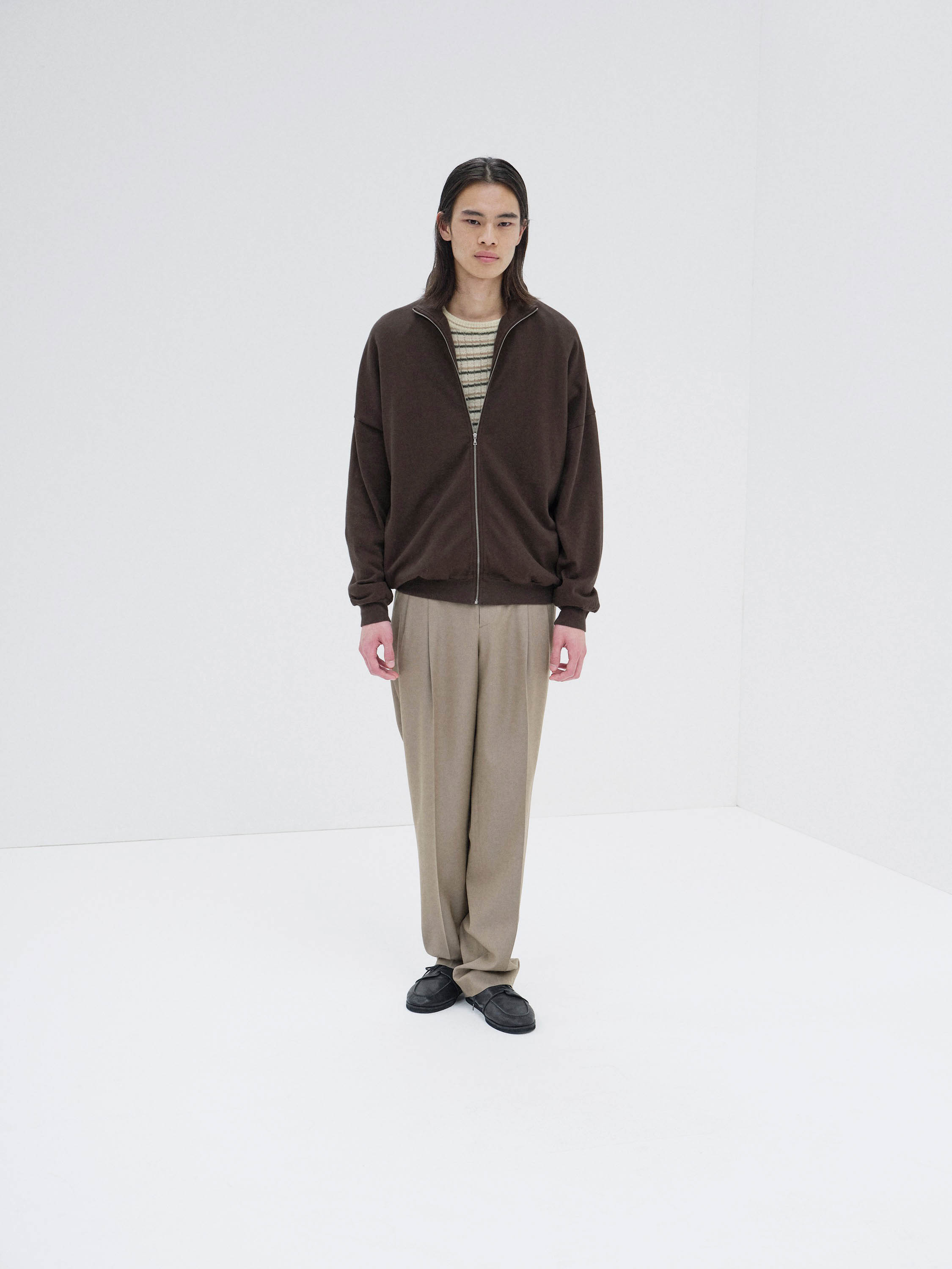 SUPER HIGH GAUGE SWEAT ZIP BLOUSON 詳細画像 DARK BROWN 2