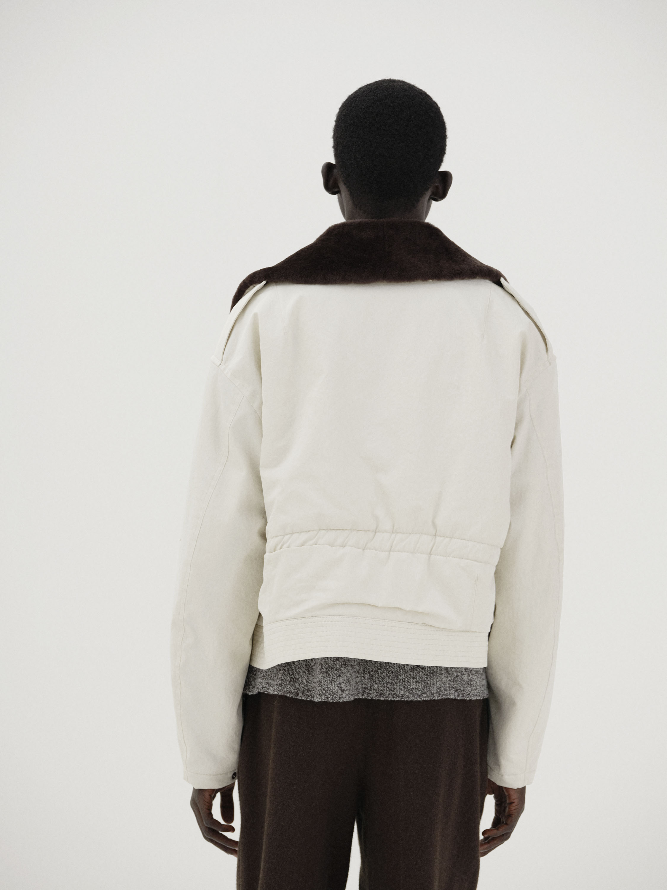 WASHED FINX COTTON GABARDINE FLIGHT BLOUSON 詳細画像 IVORY 5