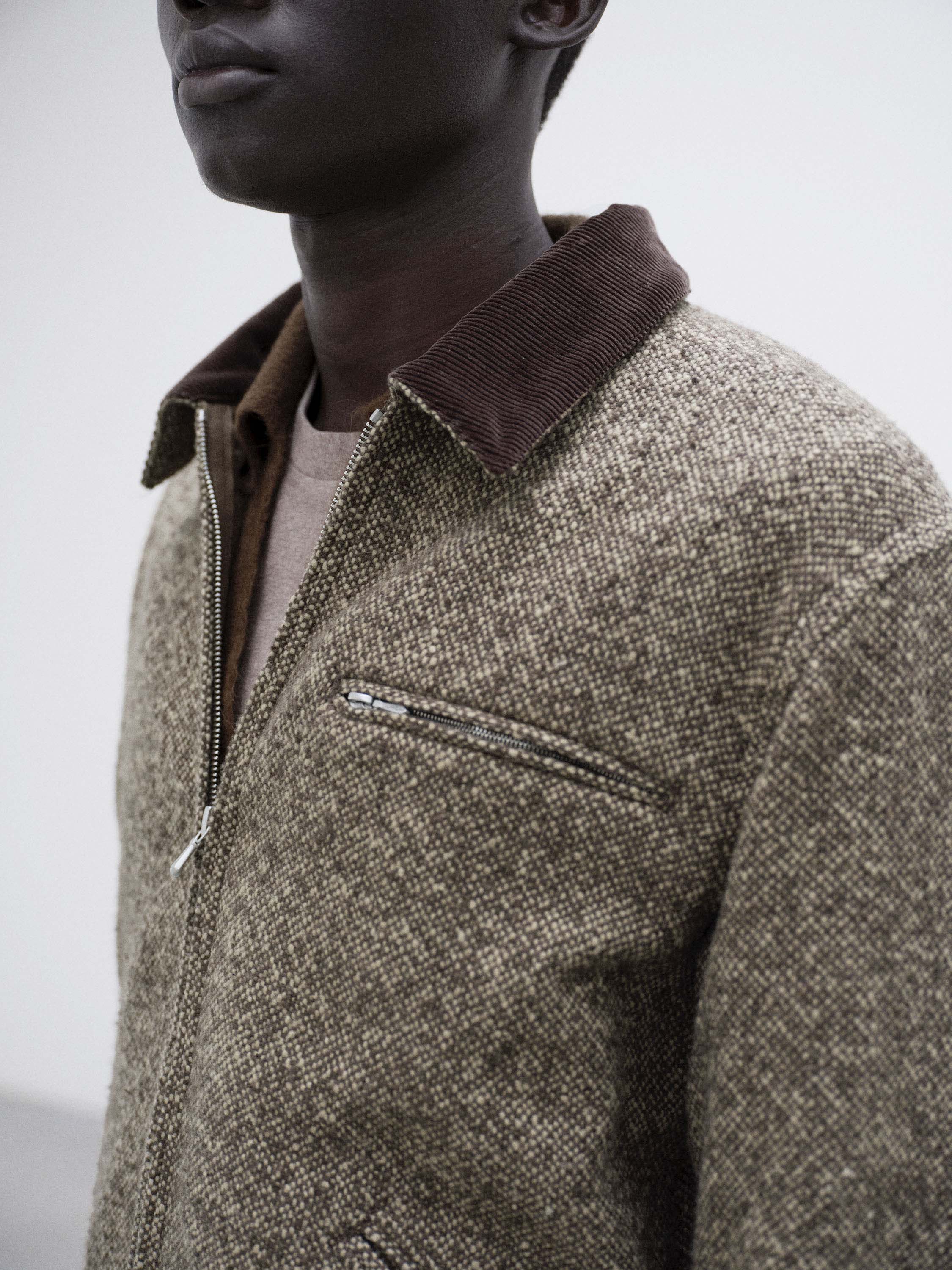 HOMESPUN TWEED  ZIP BLOUSON 詳細画像 BROWN 3