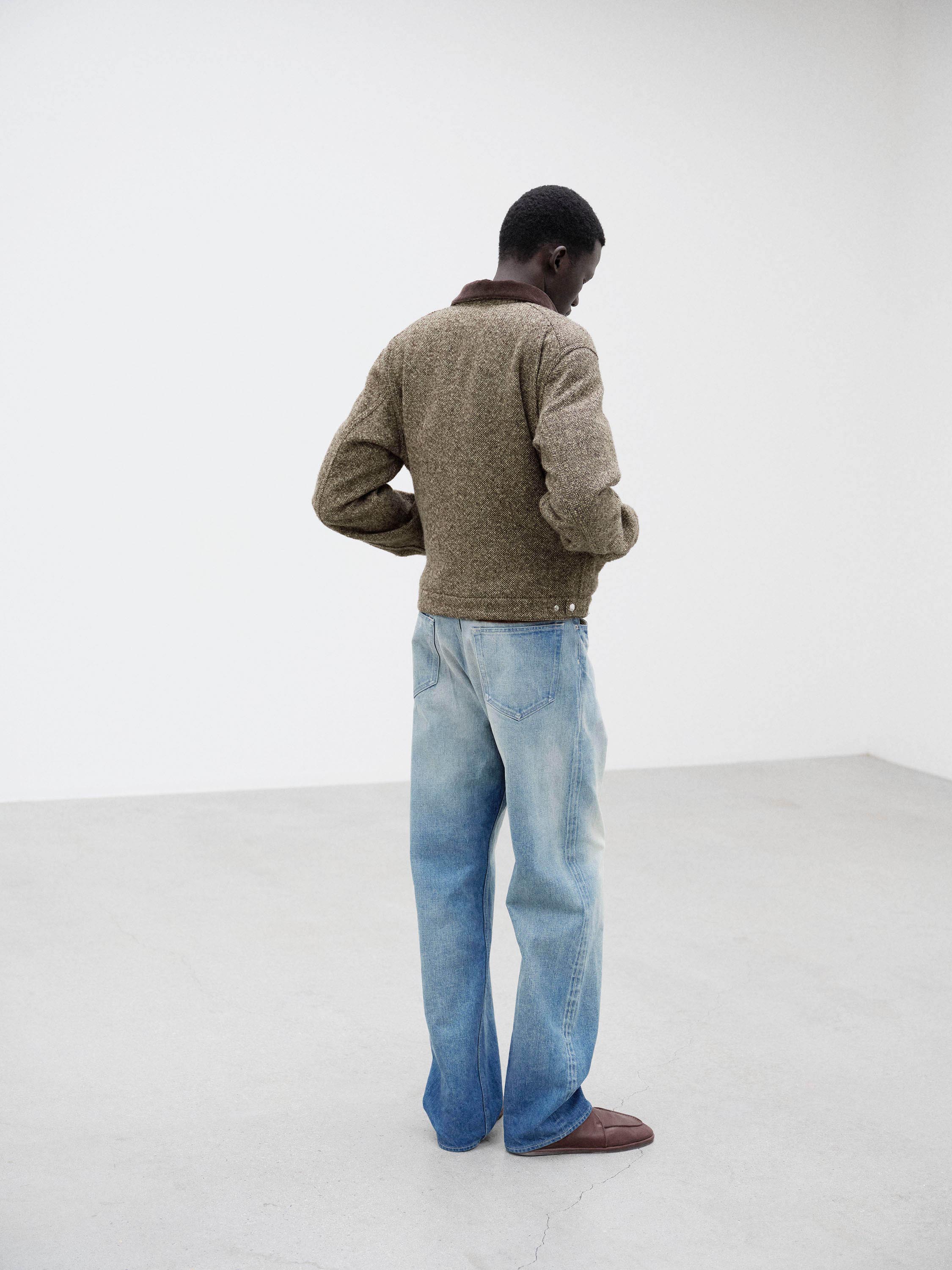 ジャケット・アウター AURALEE HOMESPUN SUMMER TWEED BLOUSON Homespun Summer Tweed Shirt Blouson
