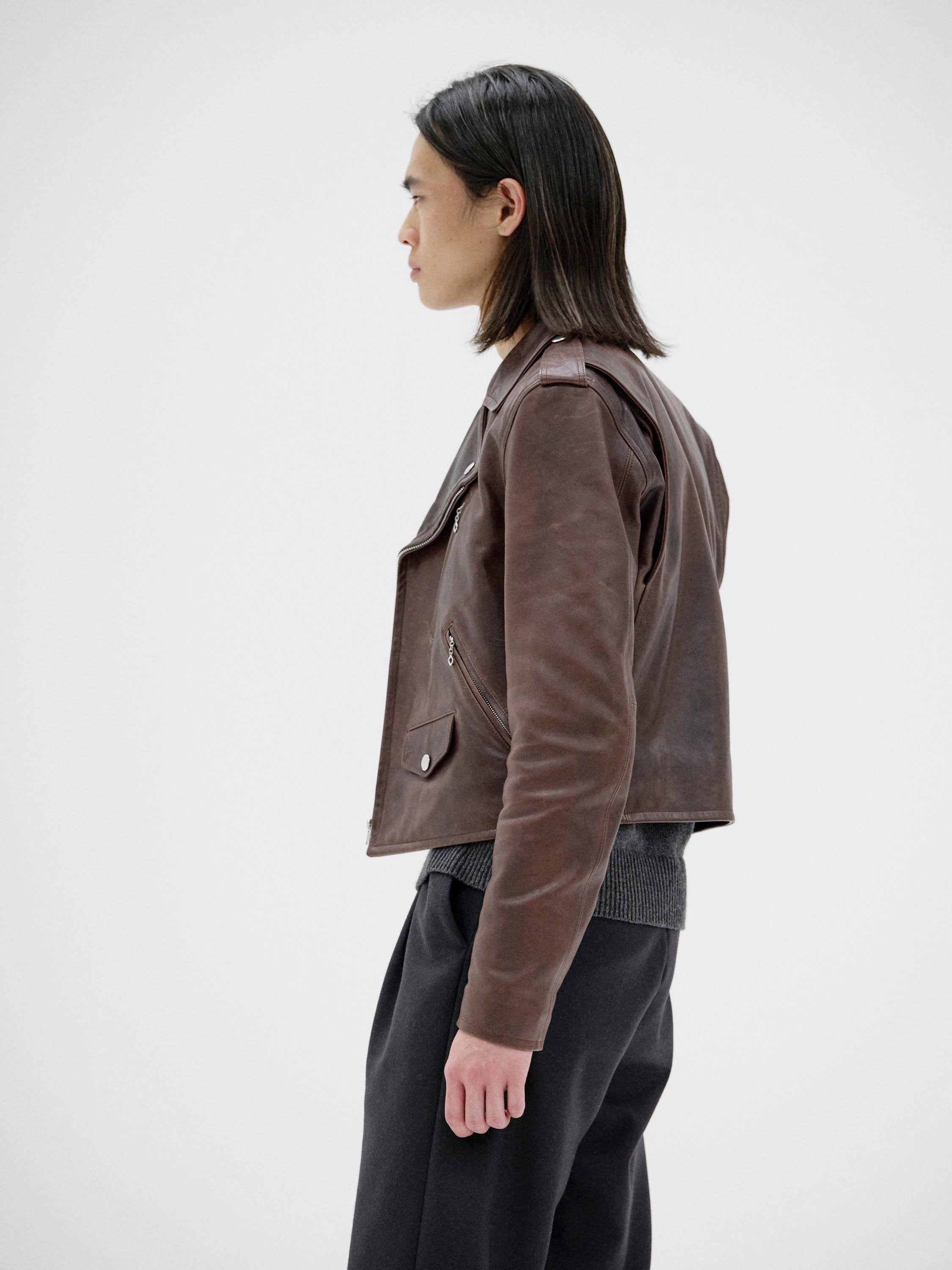 HEAVY LAMB LEATHER RIDERS JACKET 詳細画像 DARK BROWN 3