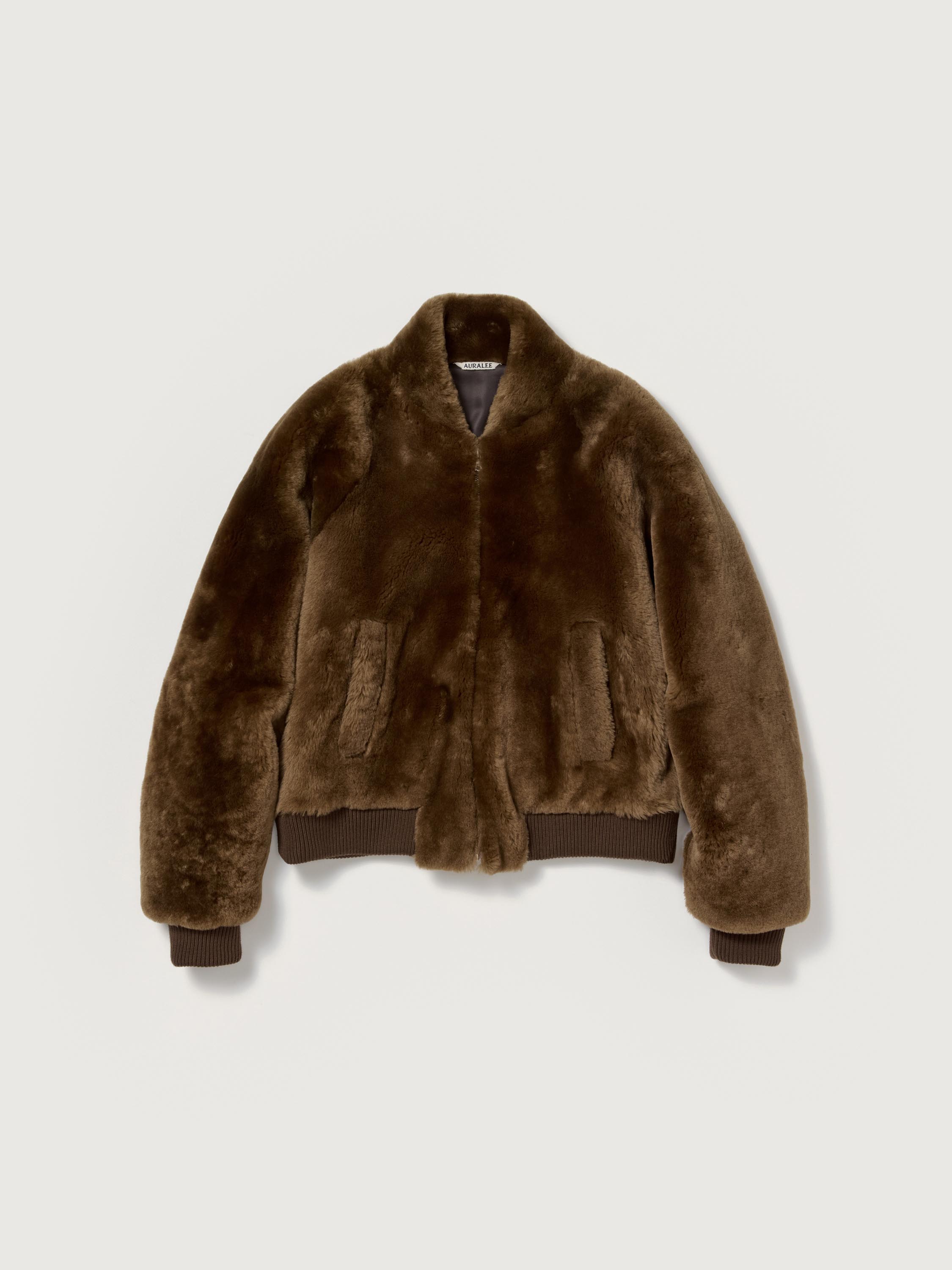 STRAIGHT MERINO MOUTON FUR ZIP BLOUSON 詳細画像 BROWN 5