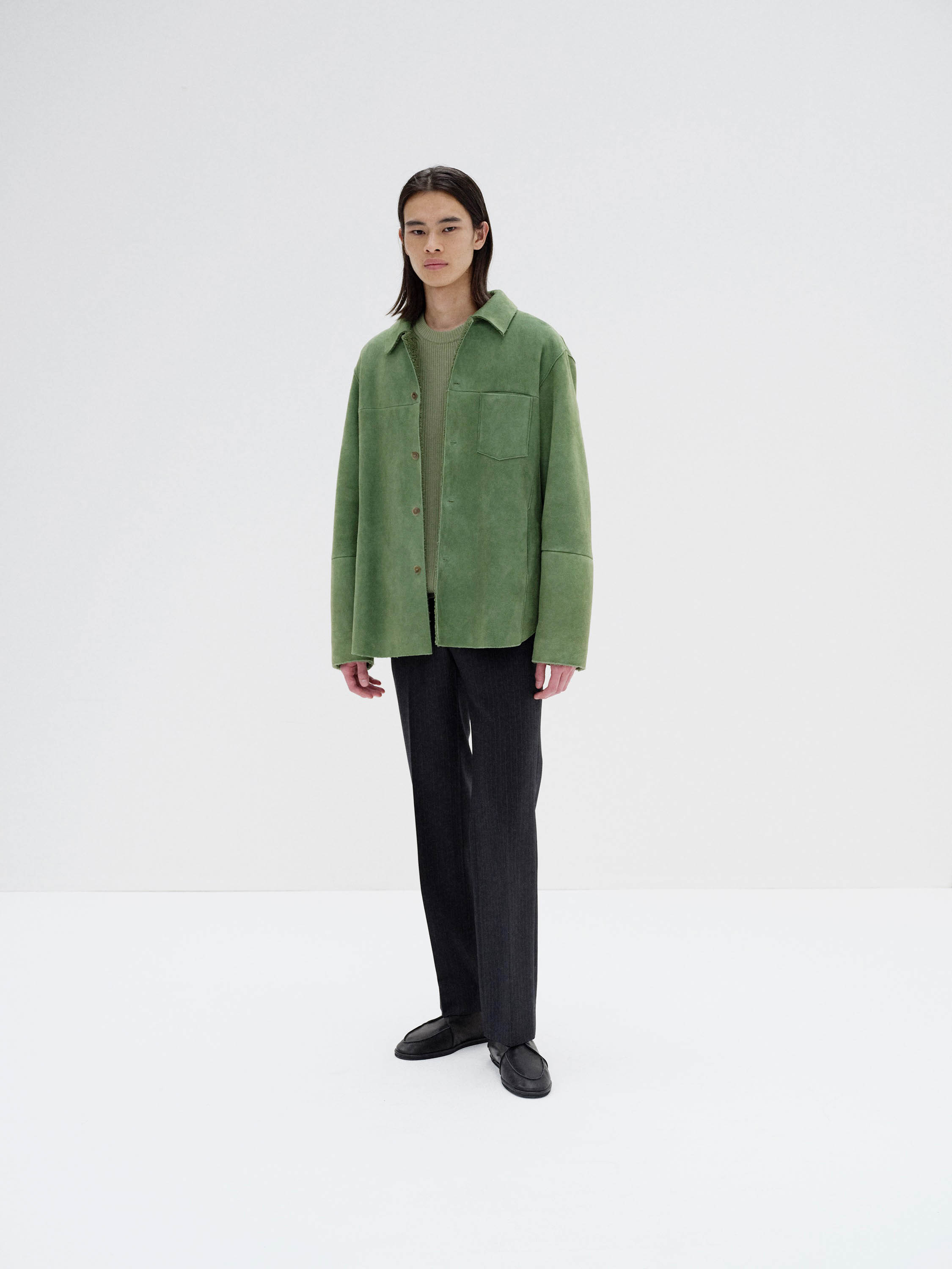 MERINO MOUTON SHIRT BLOUSON 詳細画像 DUSTY GREEN 2