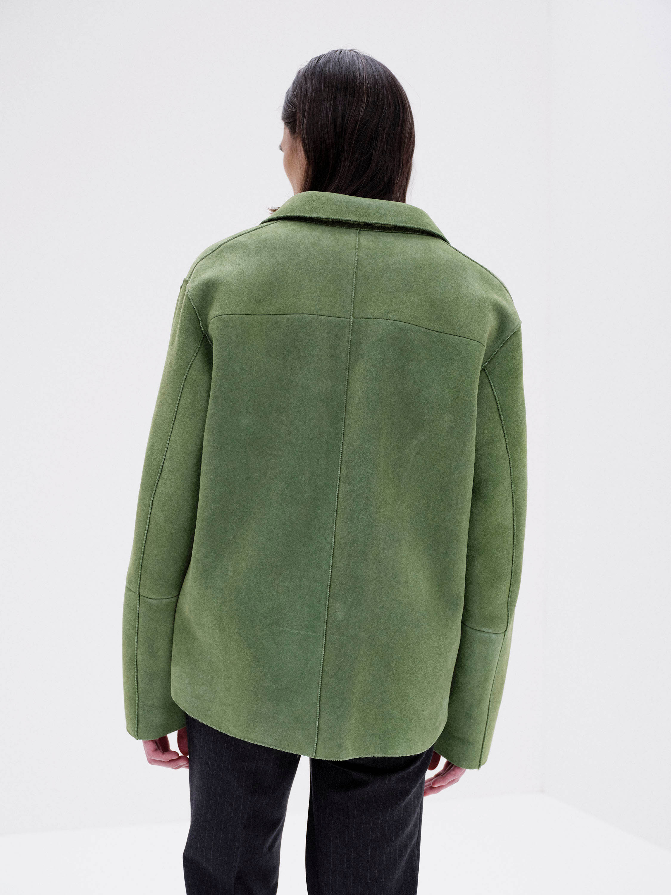 MERINO MOUTON SHIRT BLOUSON 詳細画像 DUSTY GREEN 3
