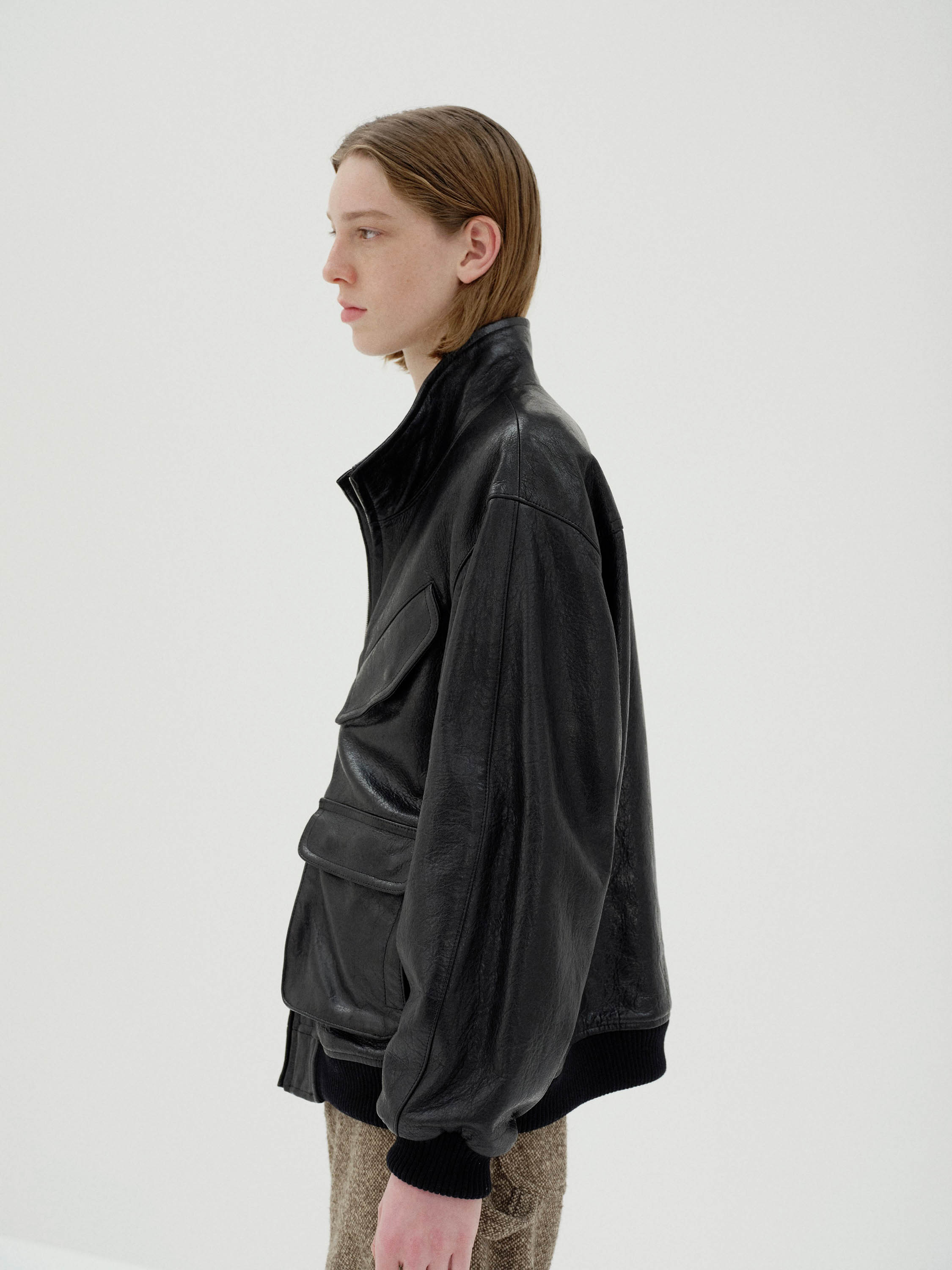 LAMB LEATHER ZIP BLOUSON 詳細画像 BLACK 2