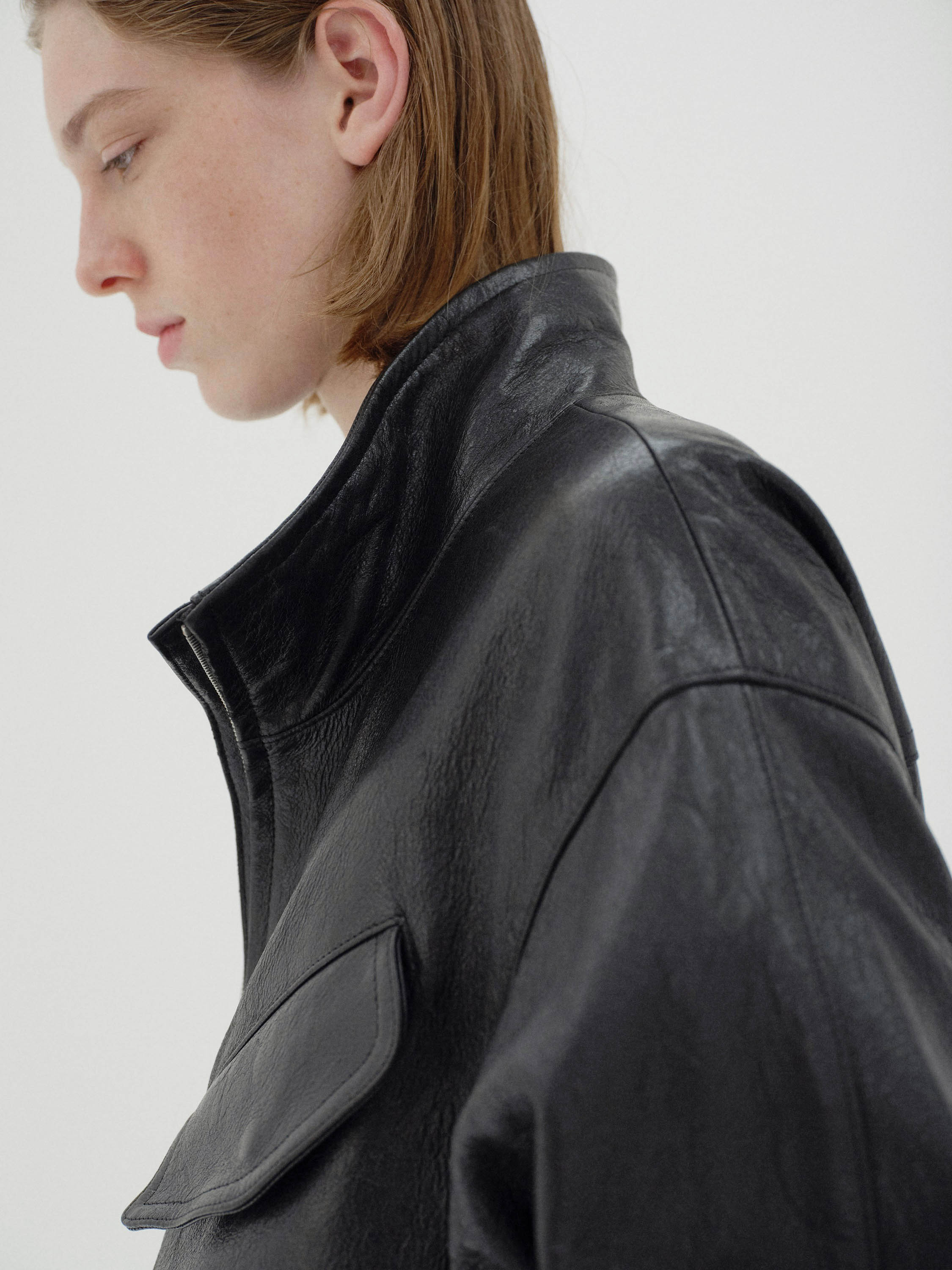 LAMB LEATHER ZIP BLOUSON 詳細画像 BLACK 5