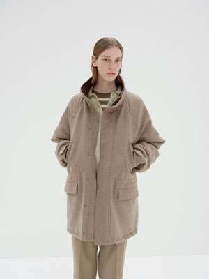 WOOL FULLING FLANNEL PADDED OVER BLOUSON