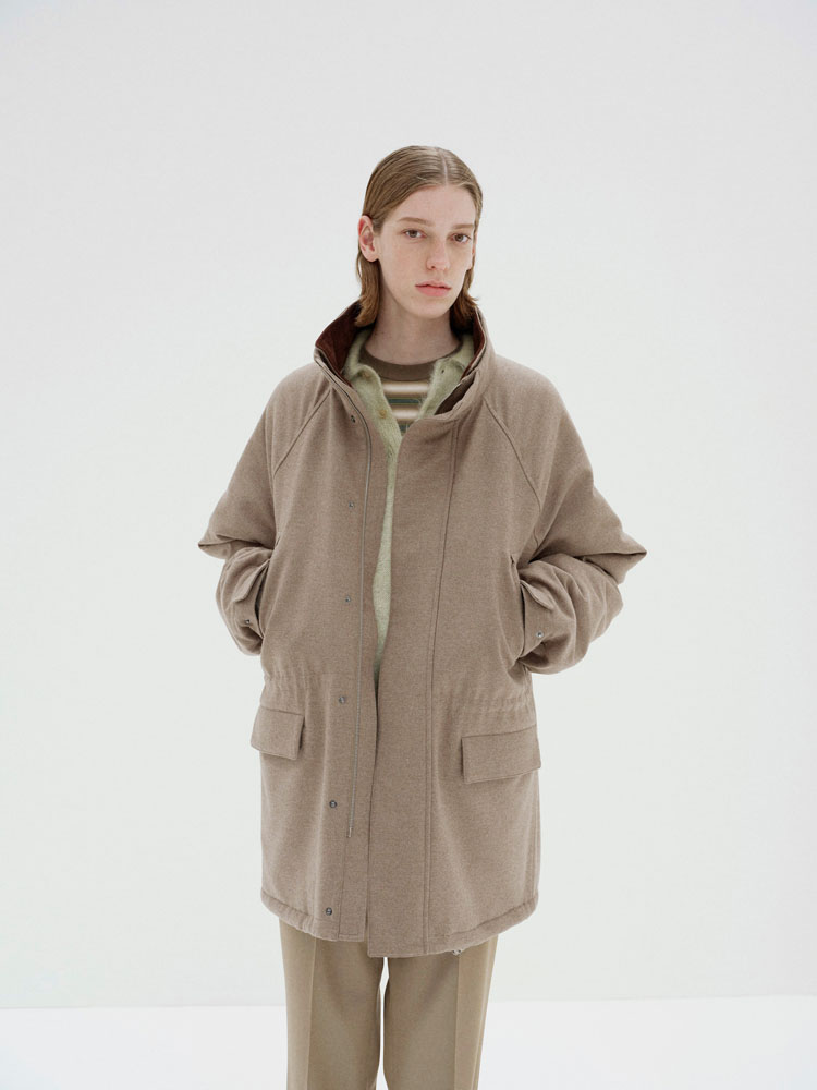 WOOL FULLING FLANNEL PADDED OVER BLOUSON