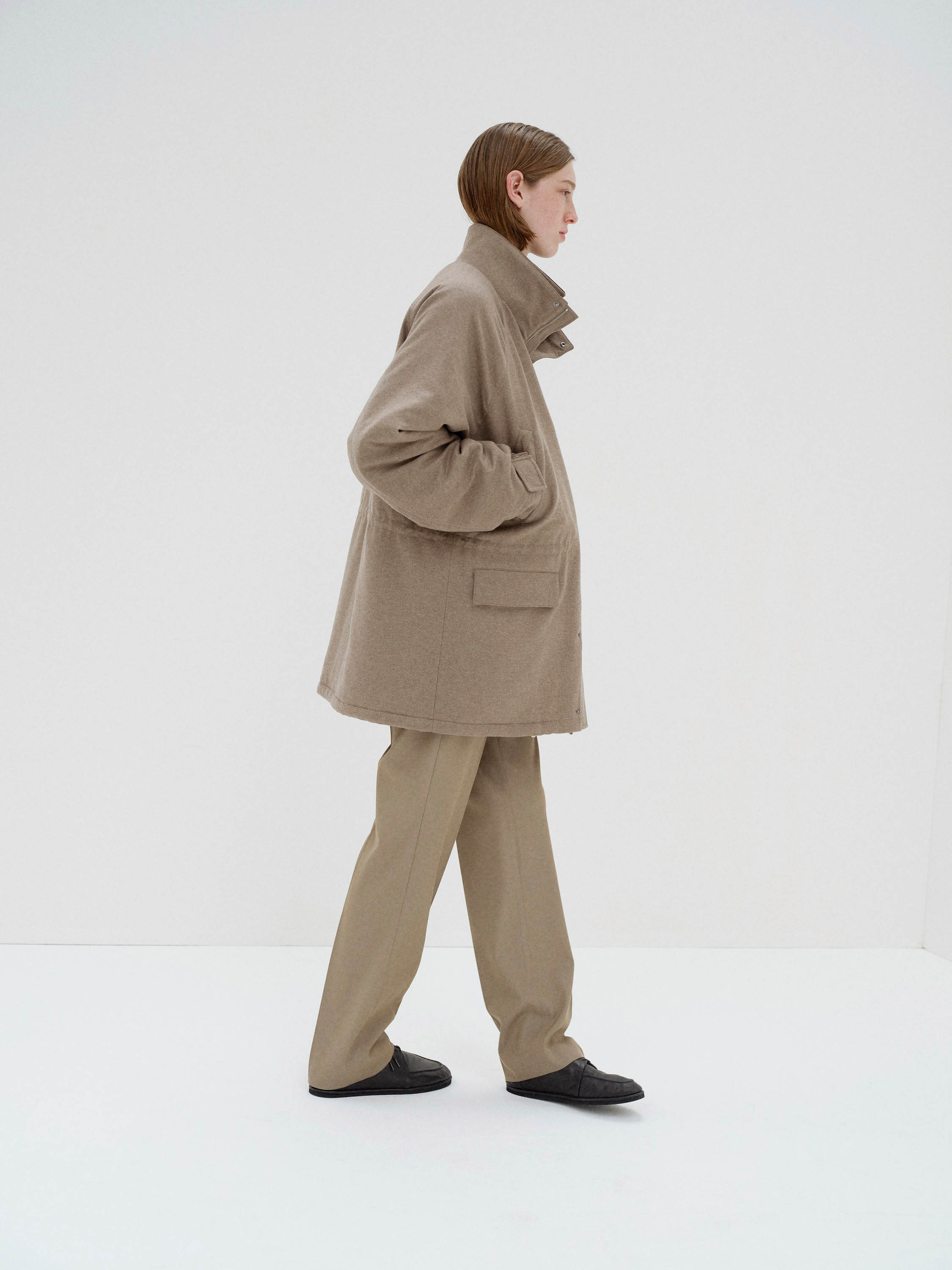 WOOL FULLING FLANNEL PADDED OVER BLOUSON 詳細画像 TOP BROWN 4
