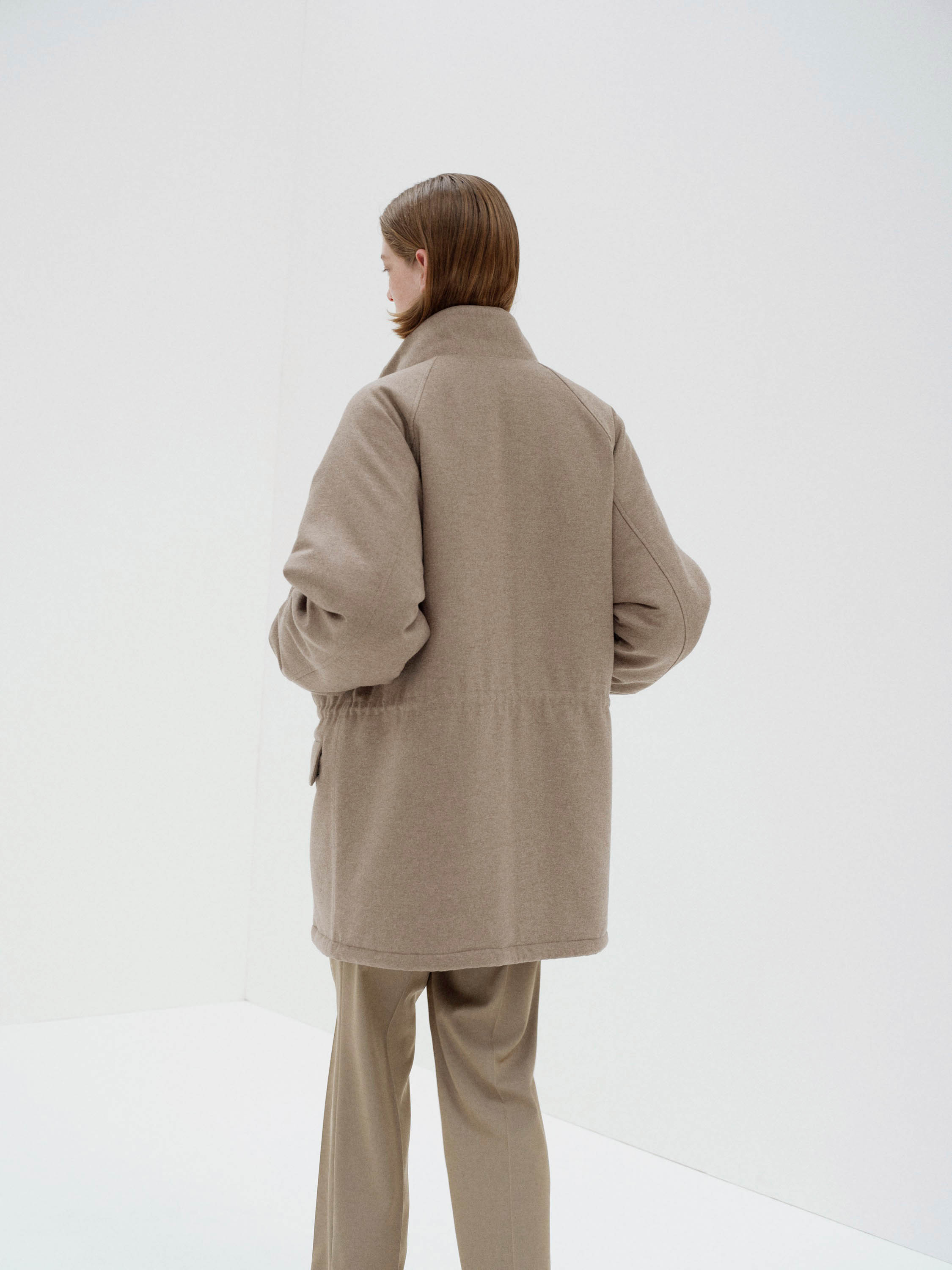 WOOL FULLING FLANNEL PADDED OVER BLOUSON 詳細画像 TOP BROWN 5