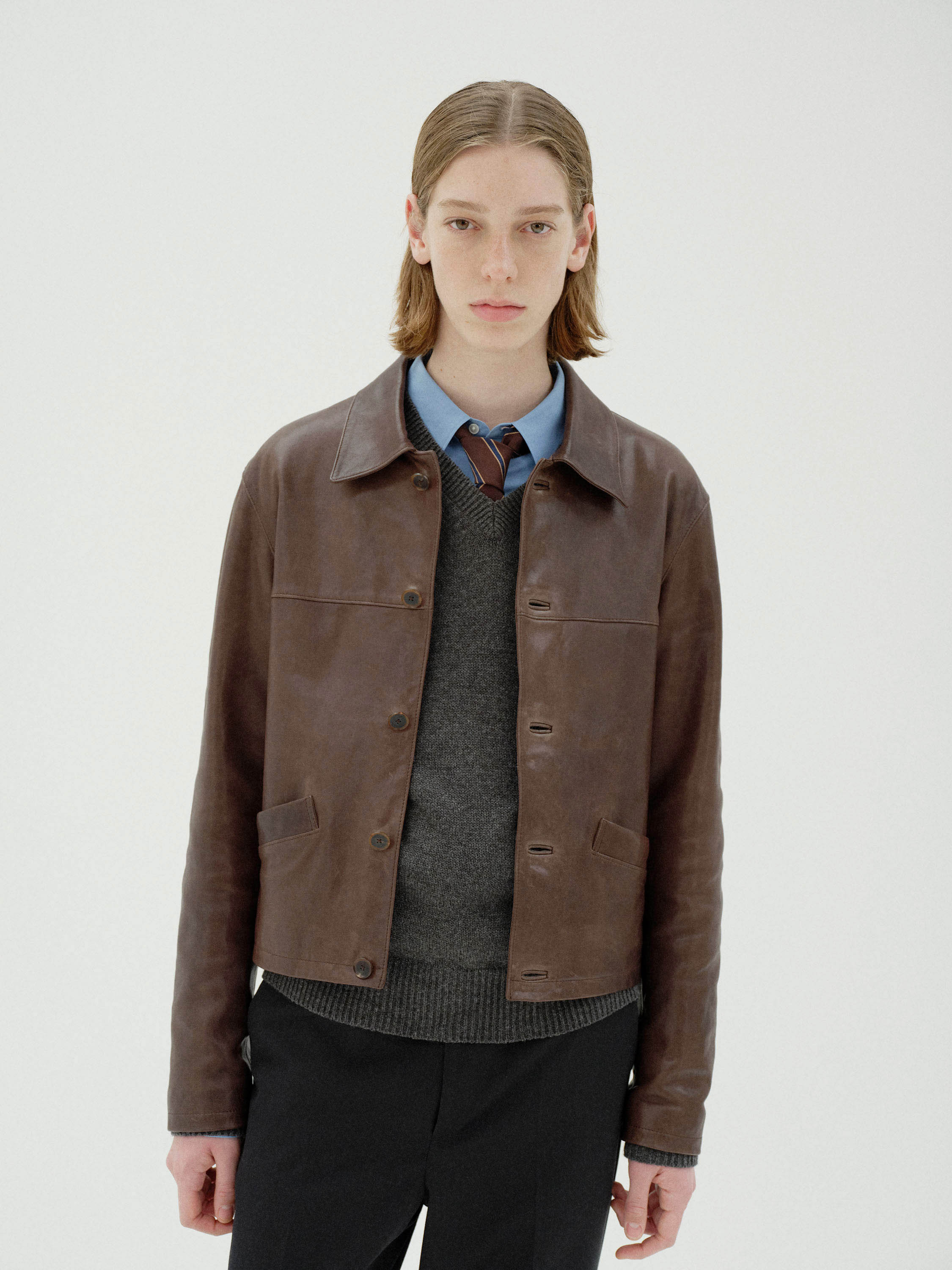 HEAVY LAMB LEATHER BLOUSON 詳細画像 DARK BROWN 2