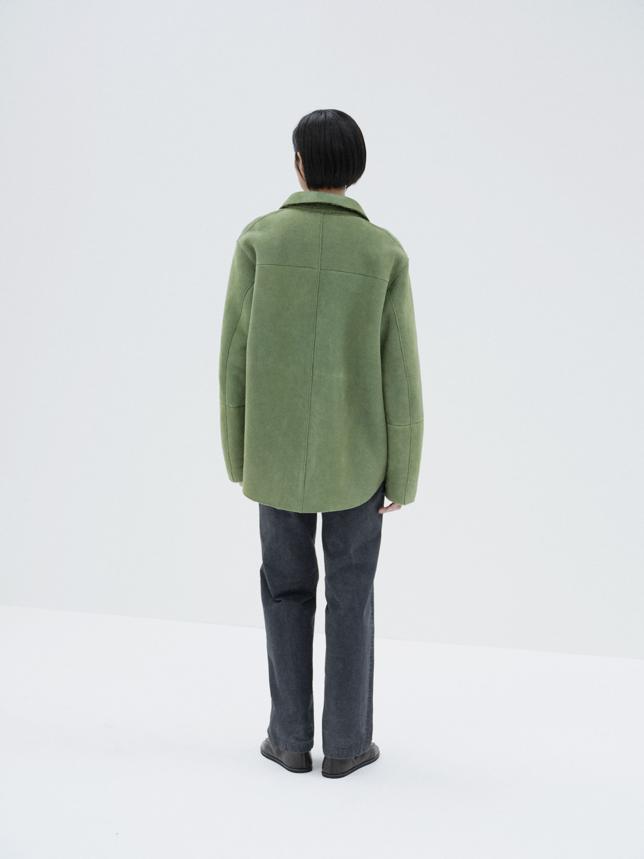 MERINO MOUTON SHIRT BLOUSON 詳細画像 DUSTY GREEN 5