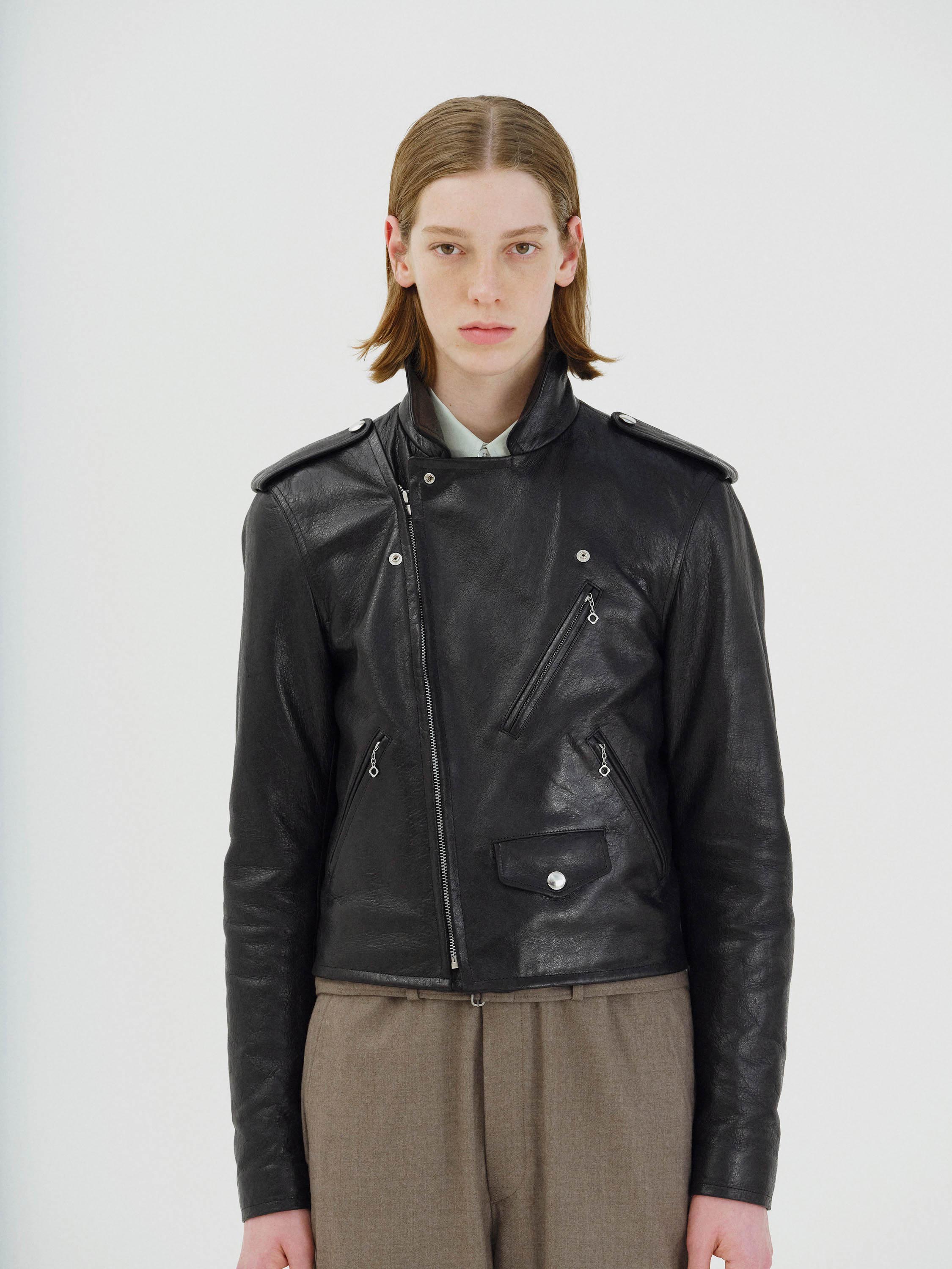 LAMB LEATHER RIDERS JACKET 詳細画像 BLACK 4