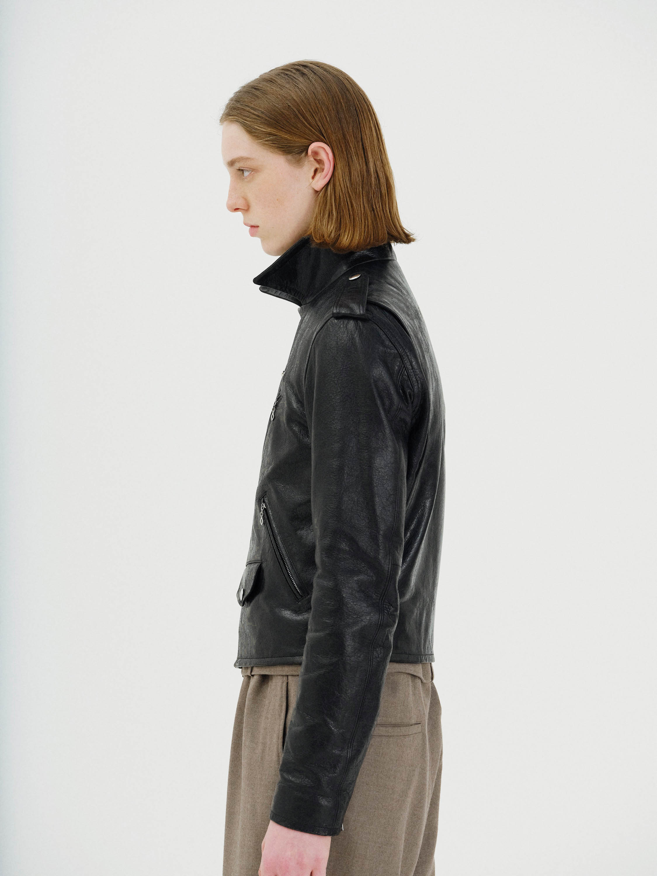 LAMB LEATHER RIDERS JACKET 詳細画像 BLACK 5