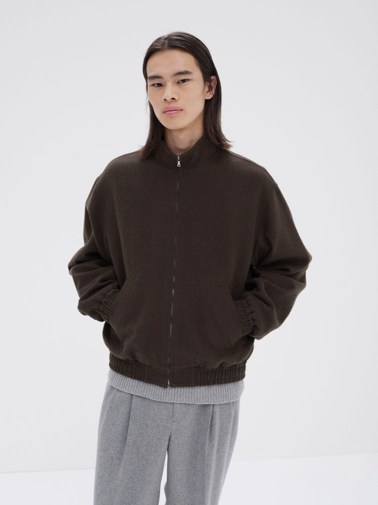 BABY CAMEL FLANNEL ZIP BLOUSON