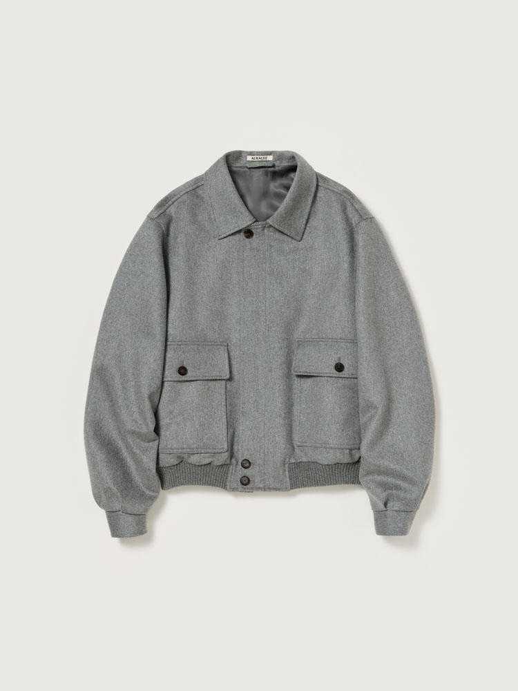 CASHMERE MOLESKIN ZIP BLOUSON