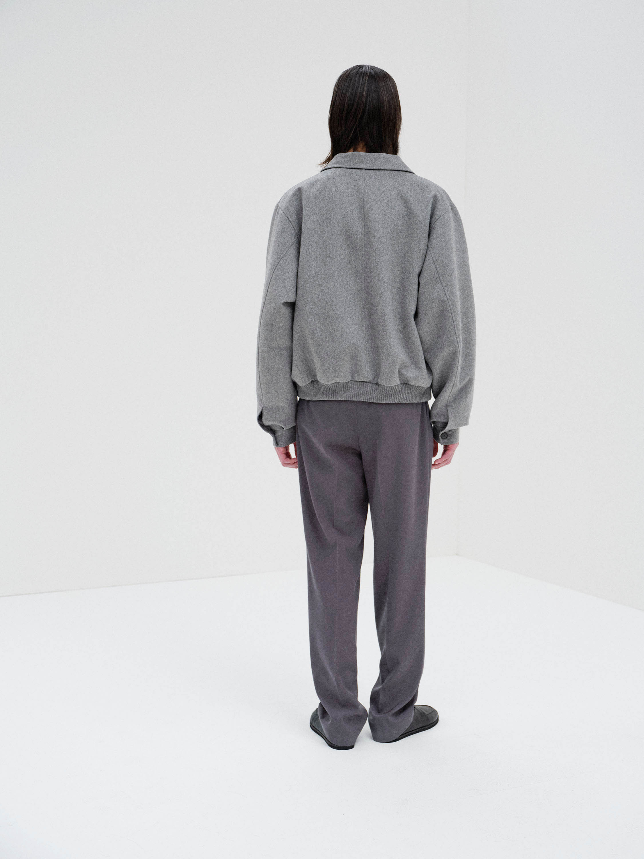 CASHMERE MOLESKIN ZIP BLOUSON 詳細画像 TOP GRAY 4