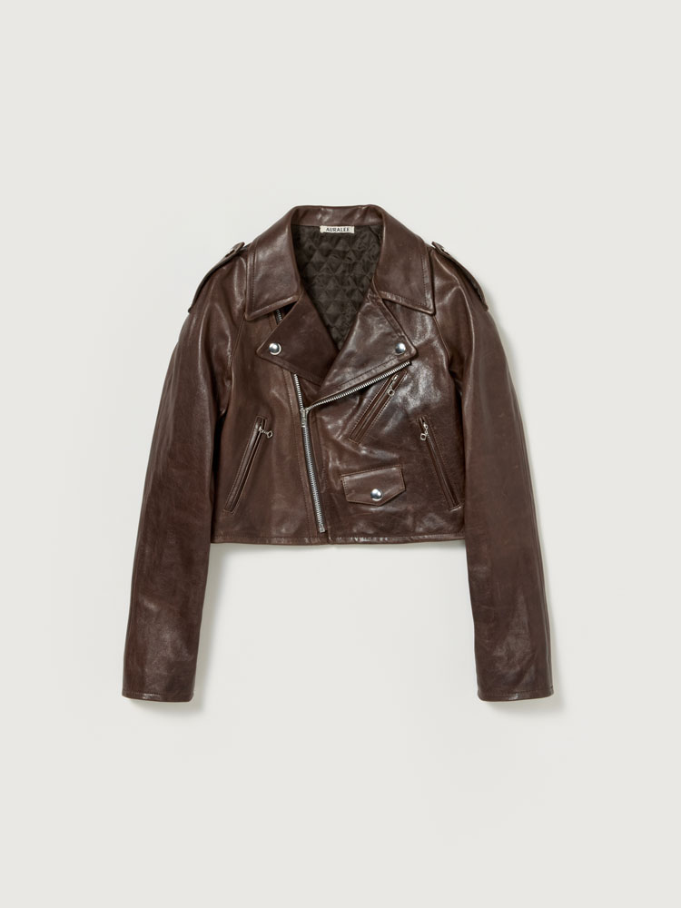 HEAVY LAMB LEATHER CROPPED RIDERS JACKET