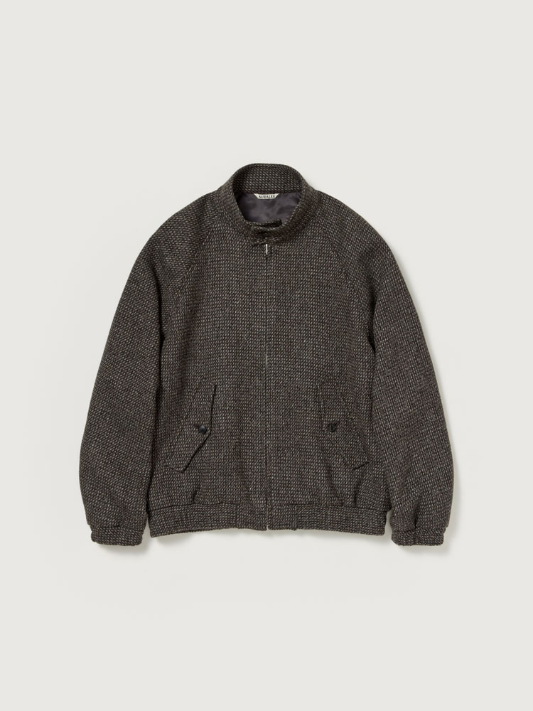 ALPACA WOOL SILK TWEED ZIP BLOUSON