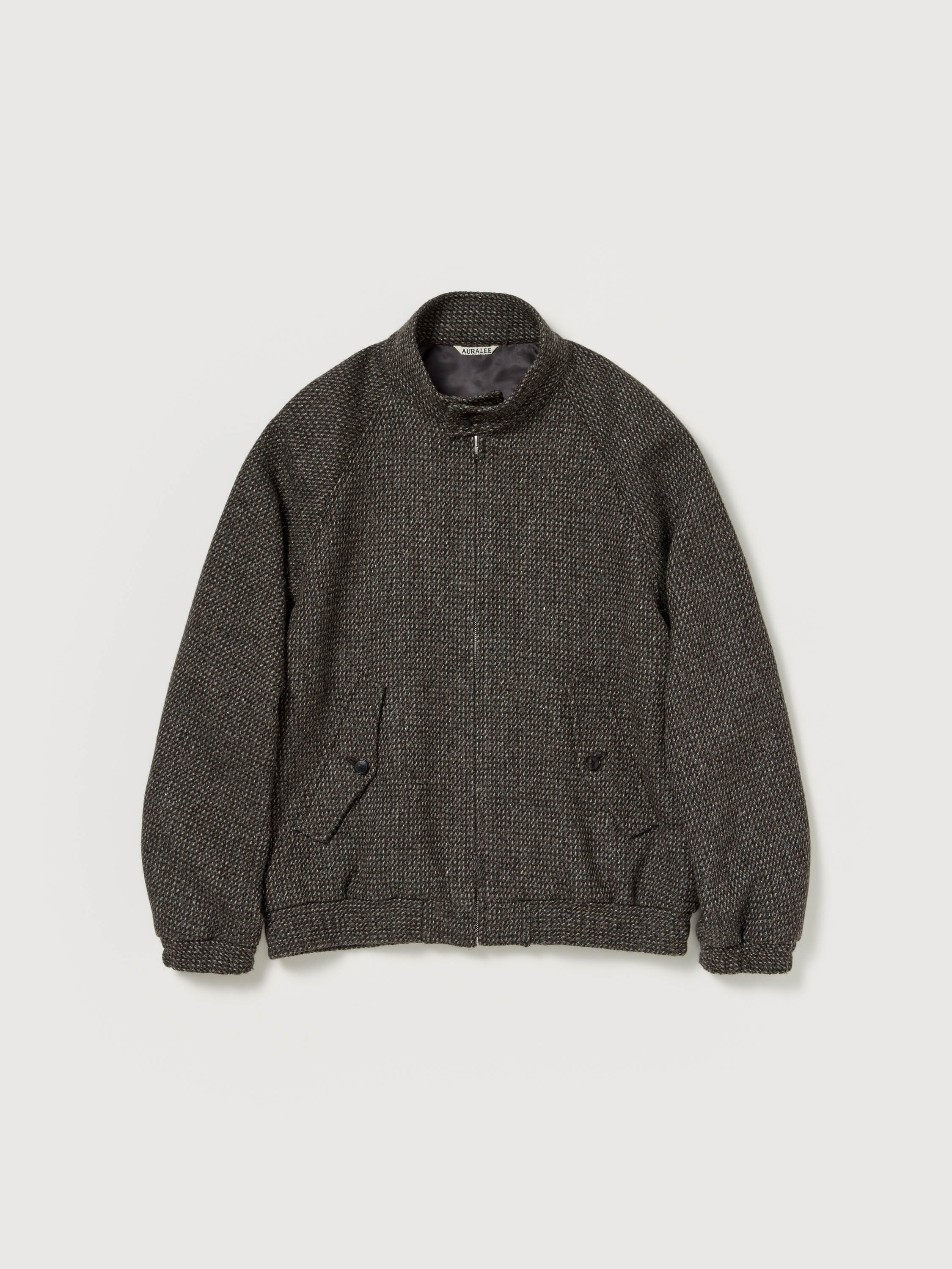 ALPACA WOOL SILK TWEED ZIP BLOUSON 詳細画像 GRAY BROWN HAIRLINE 5