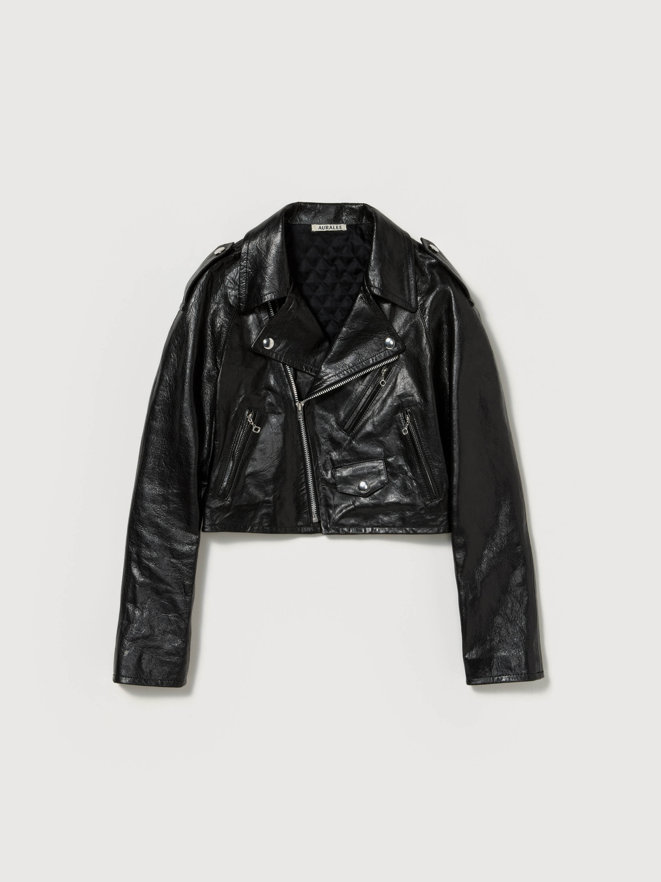 LAMB LEATHER CROPPED RIDERS JACKET 詳細画像 BLACK 7