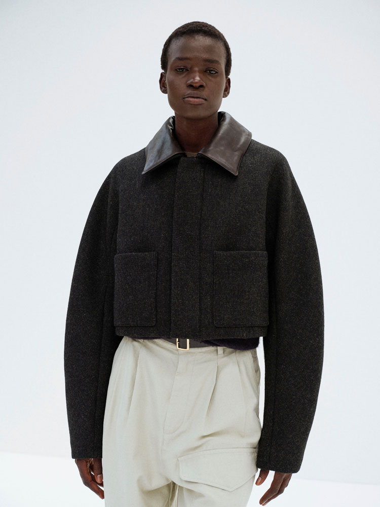 SHETLAND WOOL DOUBLE CLOTH BLOUSON