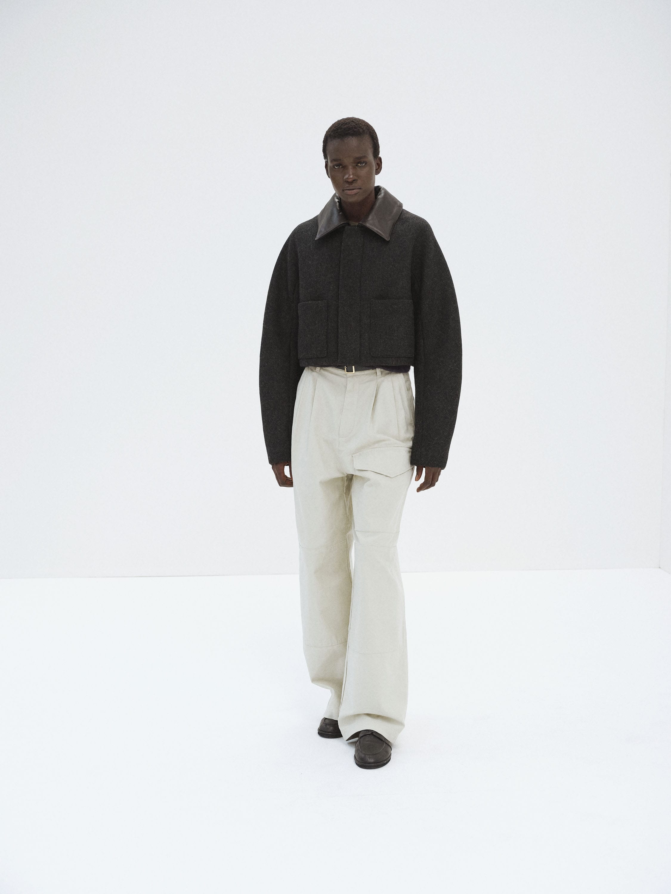 SHETLAND WOOL DOUBLE CLOTH BLOUSON 詳細画像 DARK CHARCOAL 2