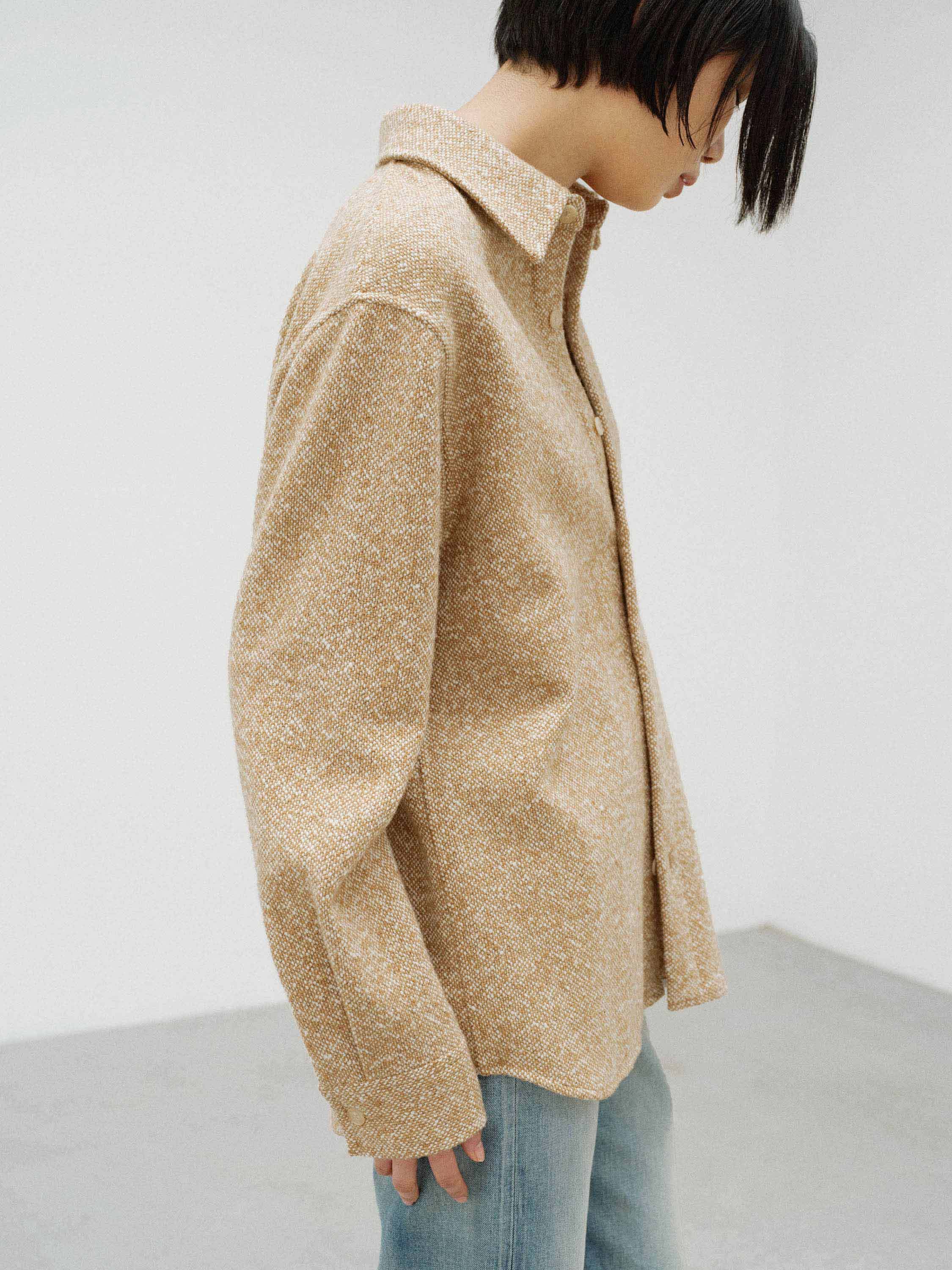 HOMESPUN TWEED  SHIRT BLOUSON 詳細画像 CAMEL BEIGE 3
