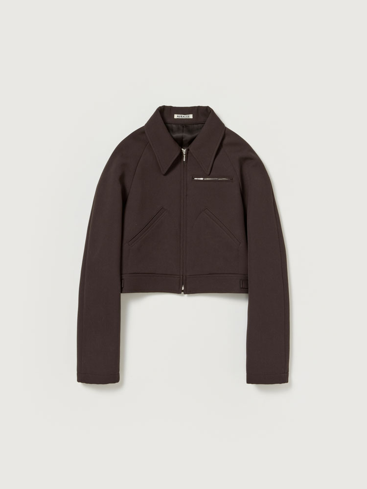 TWISTED DOUBLE CLOTH CROPPED ZIP BLOUSON