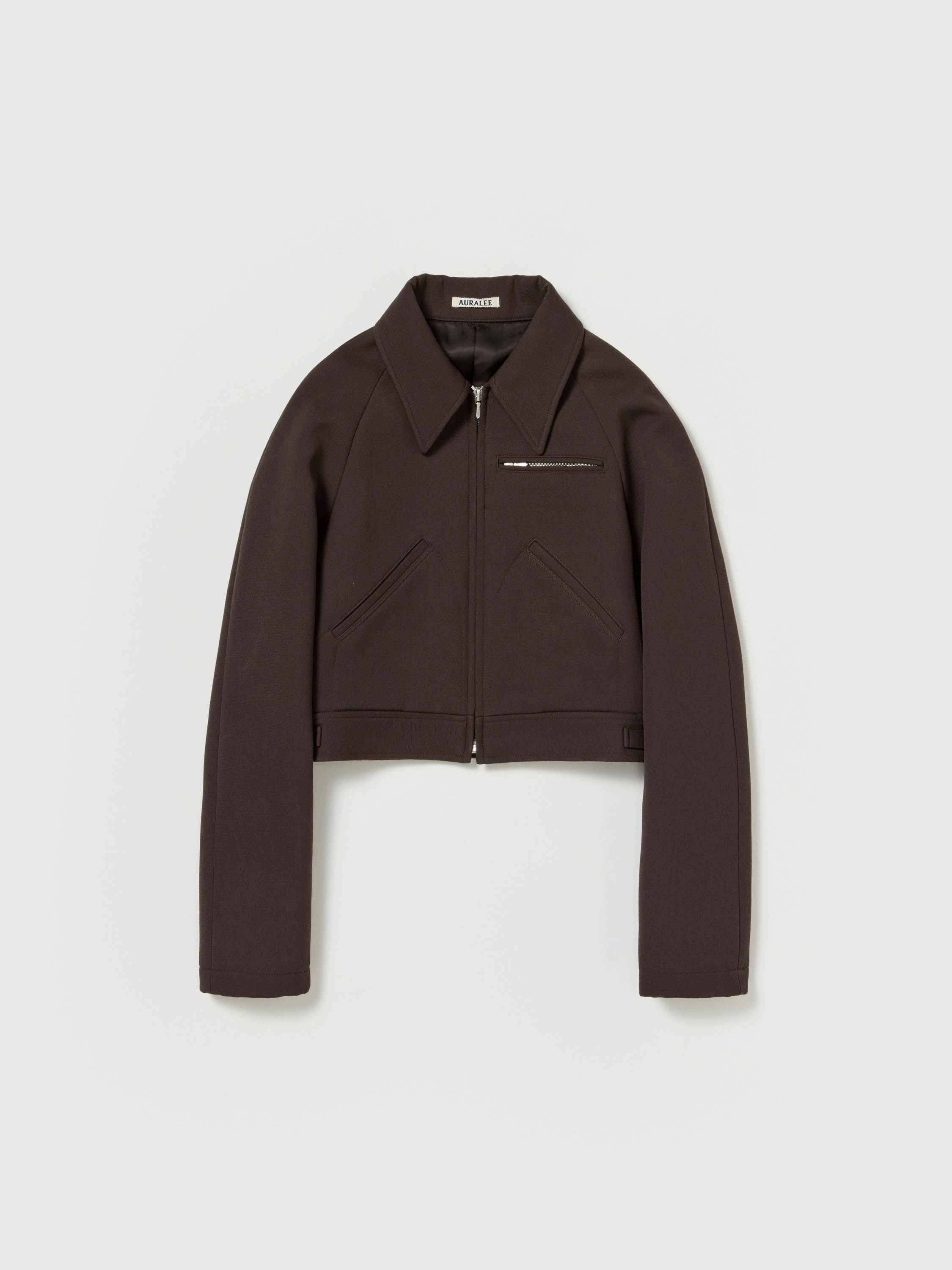 TWISTED DOUBLE CLOTH CROPPED ZIP BLOUSON 詳細画像 DARK BROWN 6