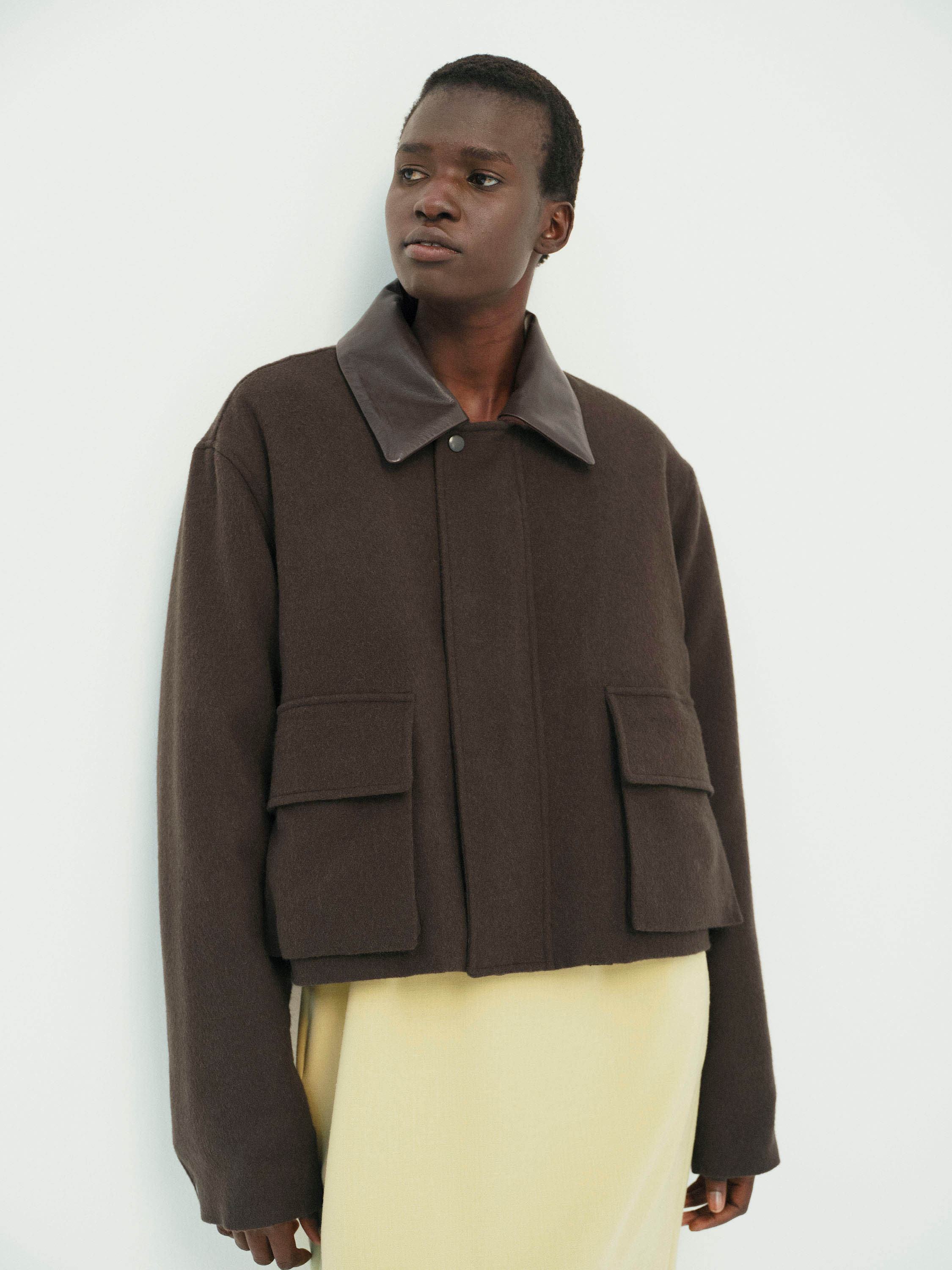 BABY CAMEL FLANNEL PADDED SHORT BLOUSON 詳細画像 DARK BROWN 2