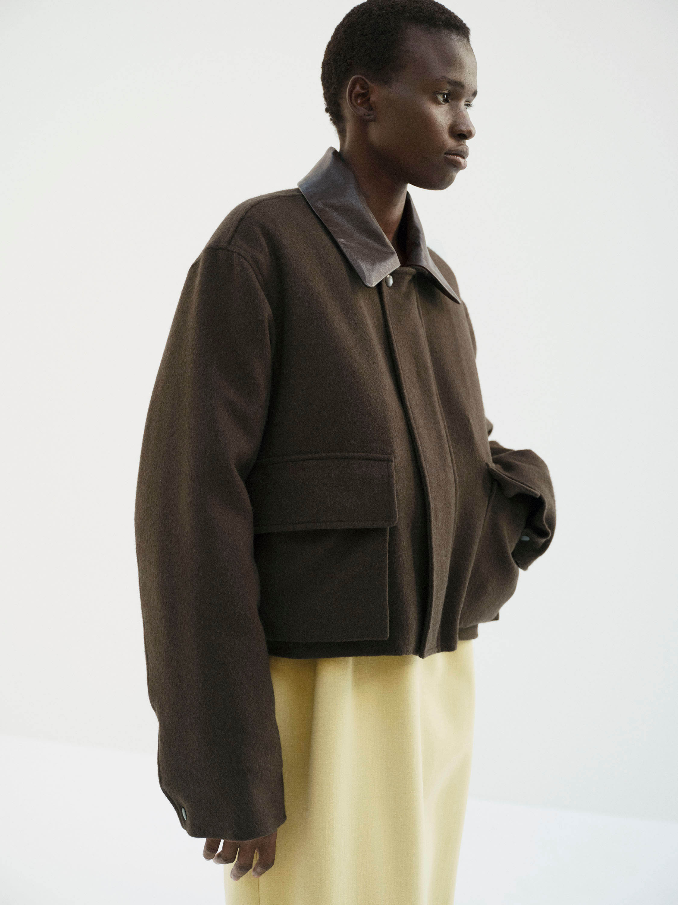 BABY CAMEL FLANNEL PADDED SHORT BLOUSON 詳細画像 DARK BROWN 3