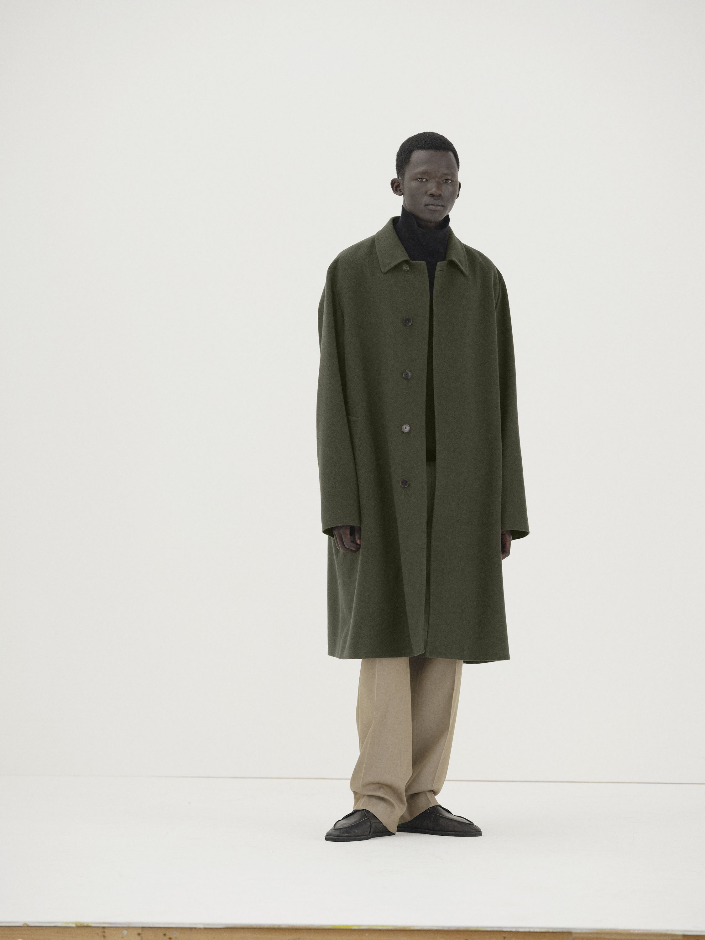 BABY CAMEL FLANNEL COAT 詳細画像 DARK OLIVE 1
