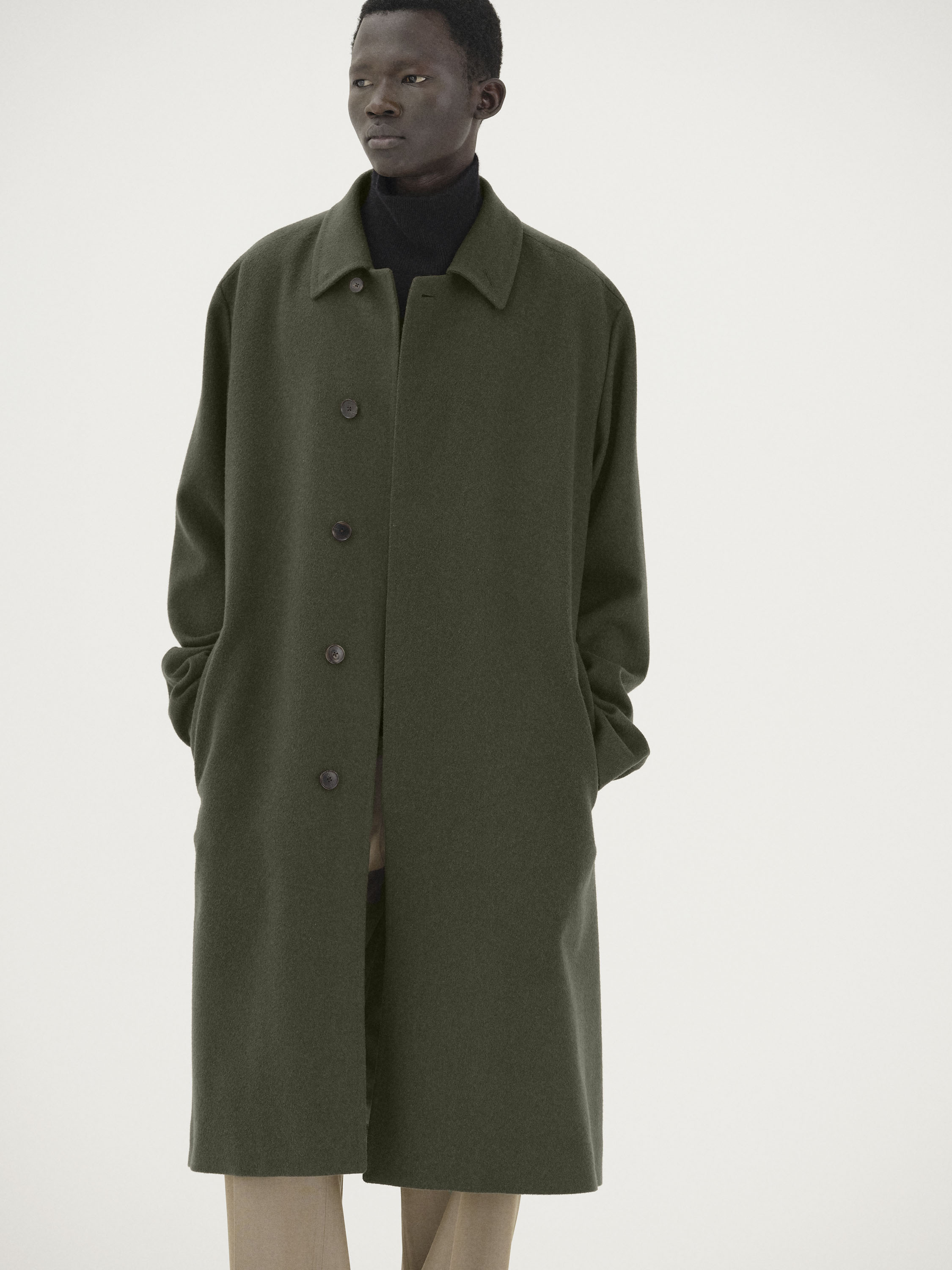BABY CAMEL FLANNEL COAT 詳細画像 DARK OLIVE 2