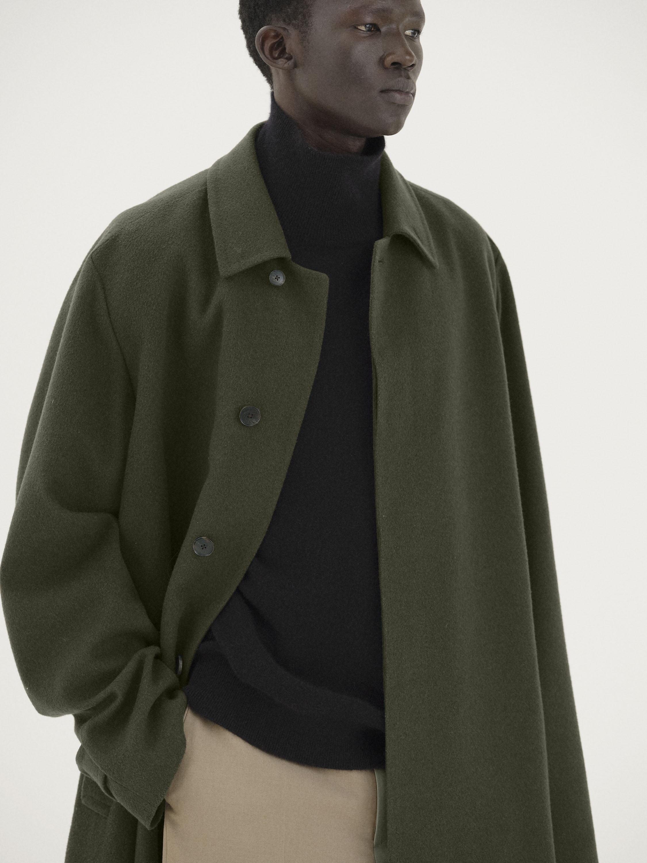 BABY CAMEL FLANNEL COAT 詳細画像 DARK OLIVE 4