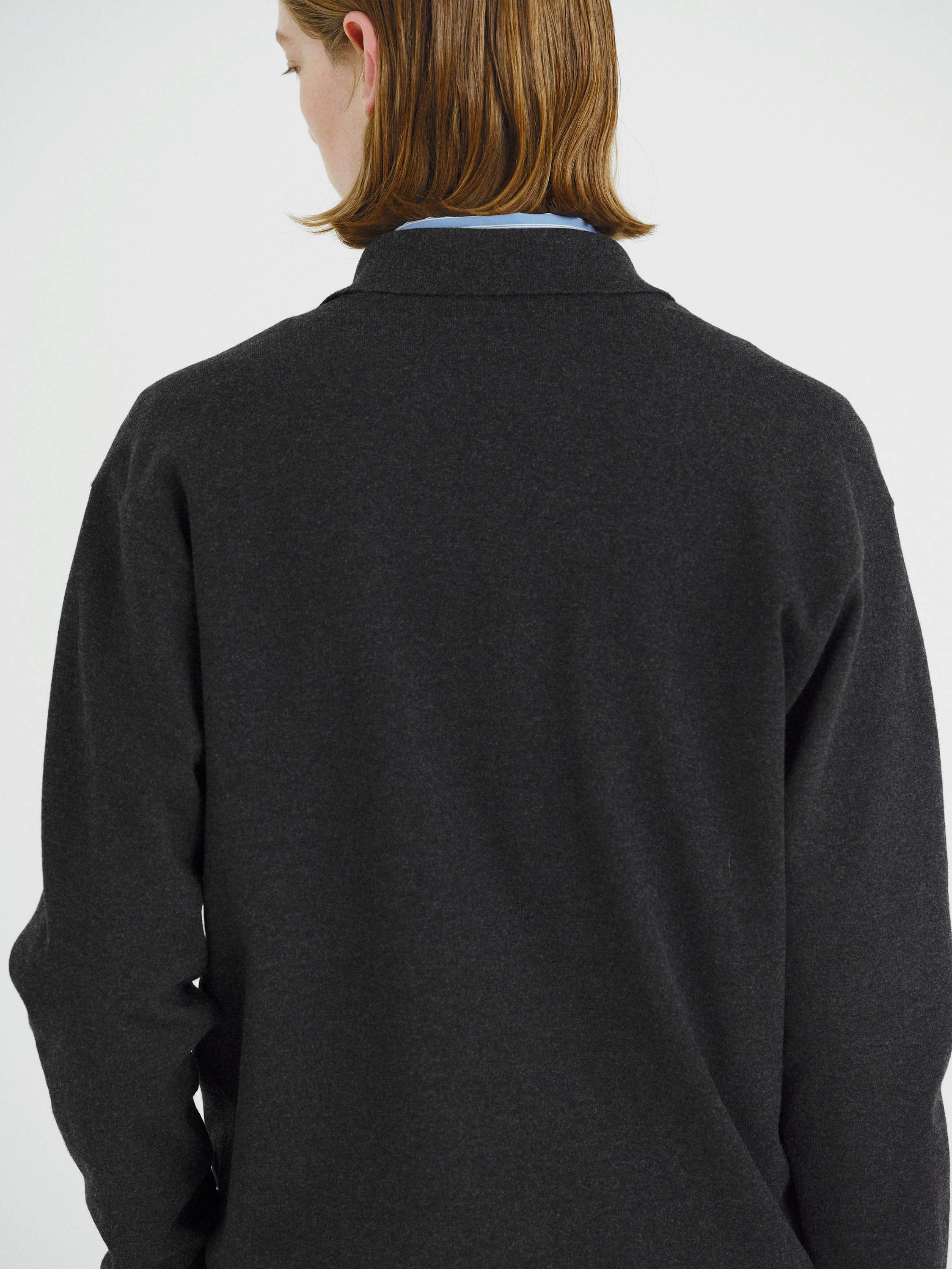 HIGH TWIST WOOL KNIT SHIRT CARDIGAN 詳細画像 CHARCOAL 4