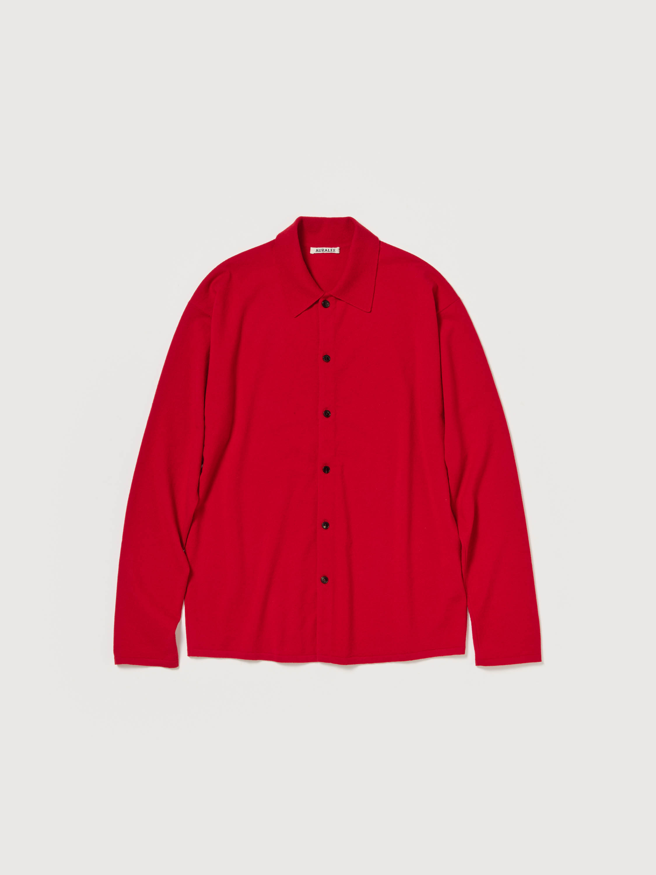 HIGH TWIST WOOL KNIT SHIRT CARDIGAN 詳細画像 RED 1