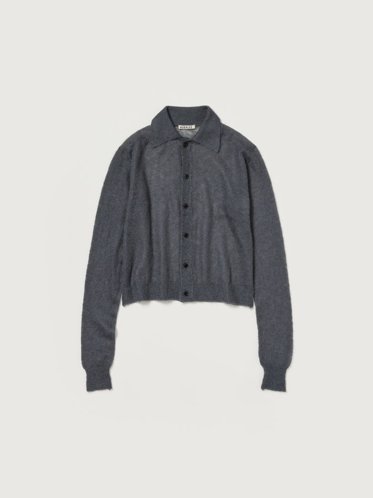 KID MOHAIR SHEER KNIT SHIRT CARDIGAN - AURALEE Official Website