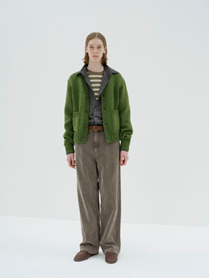 WOOL CASHMERE FELTED KNIT CARDIGAN