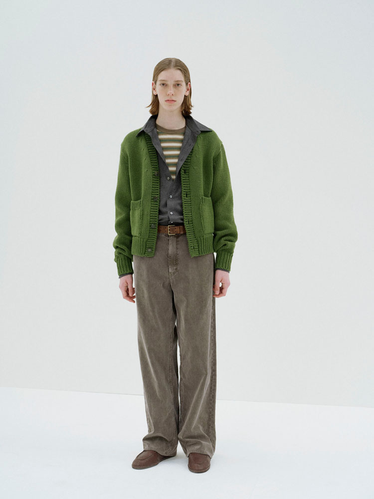 WOOL CASHMERE FELTED KNIT CARDIGAN