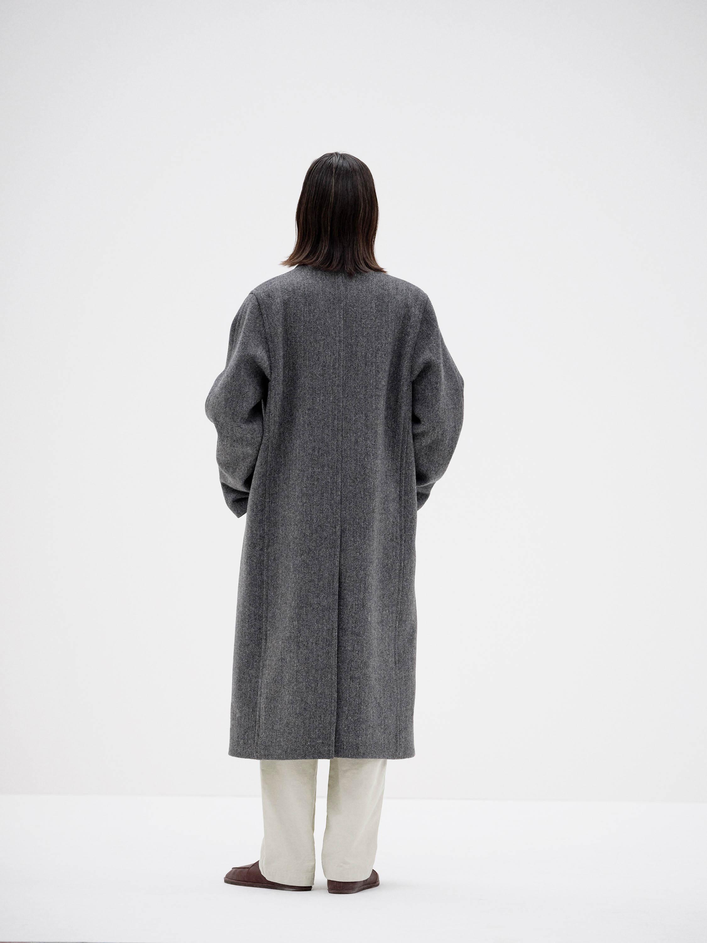 SHETLAND WOOL DOUBLE CLOTH COAT 詳細画像 GRAY HERRINGBONE 4